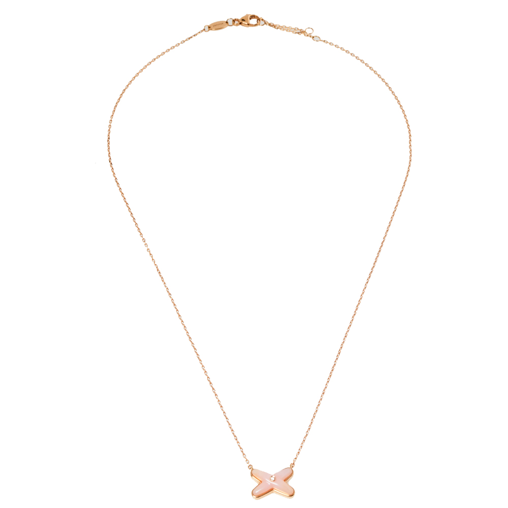 

Chaumet Jeux De Liens Pink Opal Diamond 18K Rose Gold Necklace