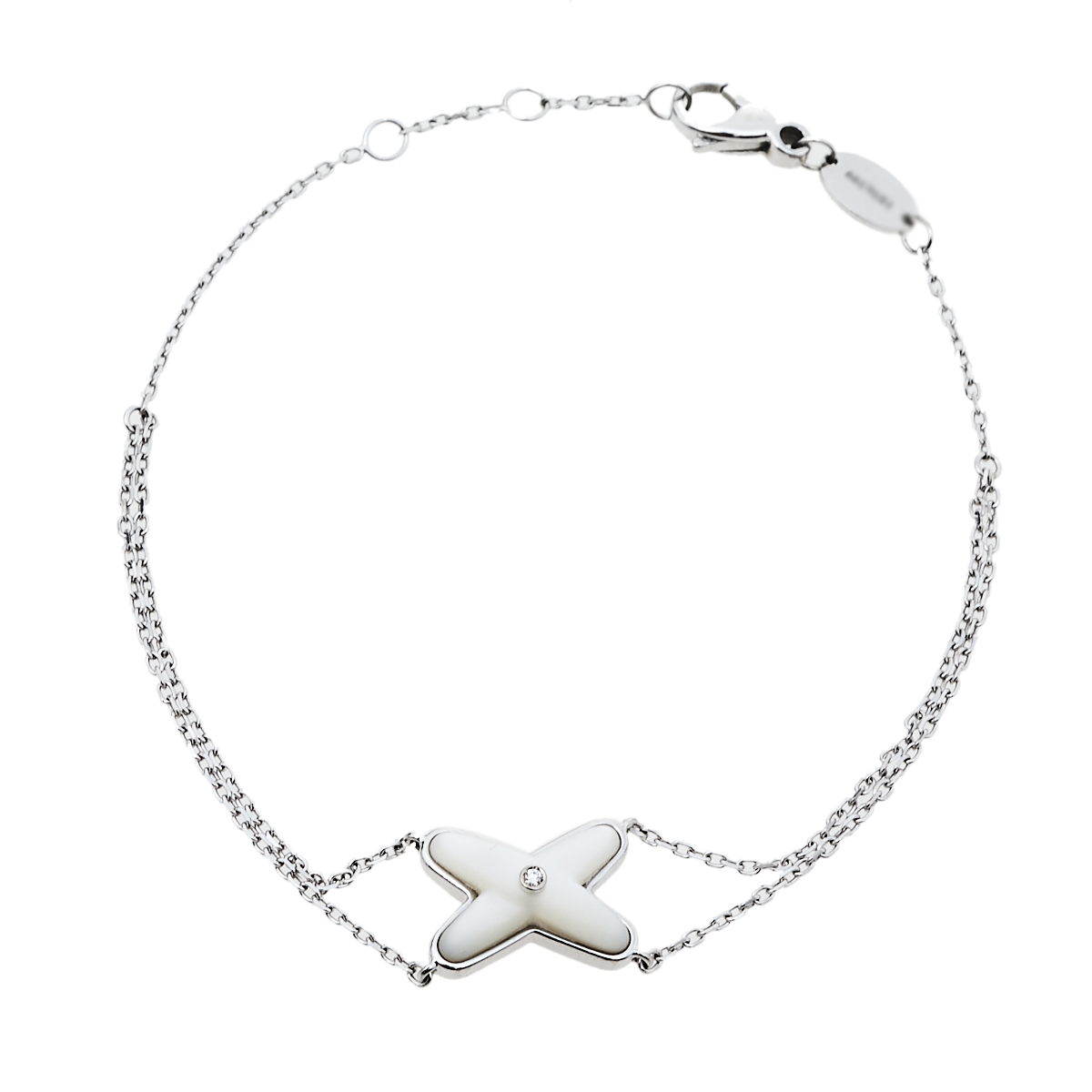 Click to view more detailed imagery on our partner's website Pre-owned Chaumet Jeux De Liens Diamond Mother Of Pearl 18k White Gold Bracelet