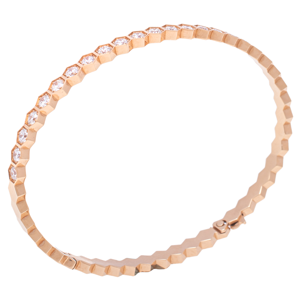 

Chaumet Bee My Love Pave Diamond 18K Rose Gold Bangle Bracelet