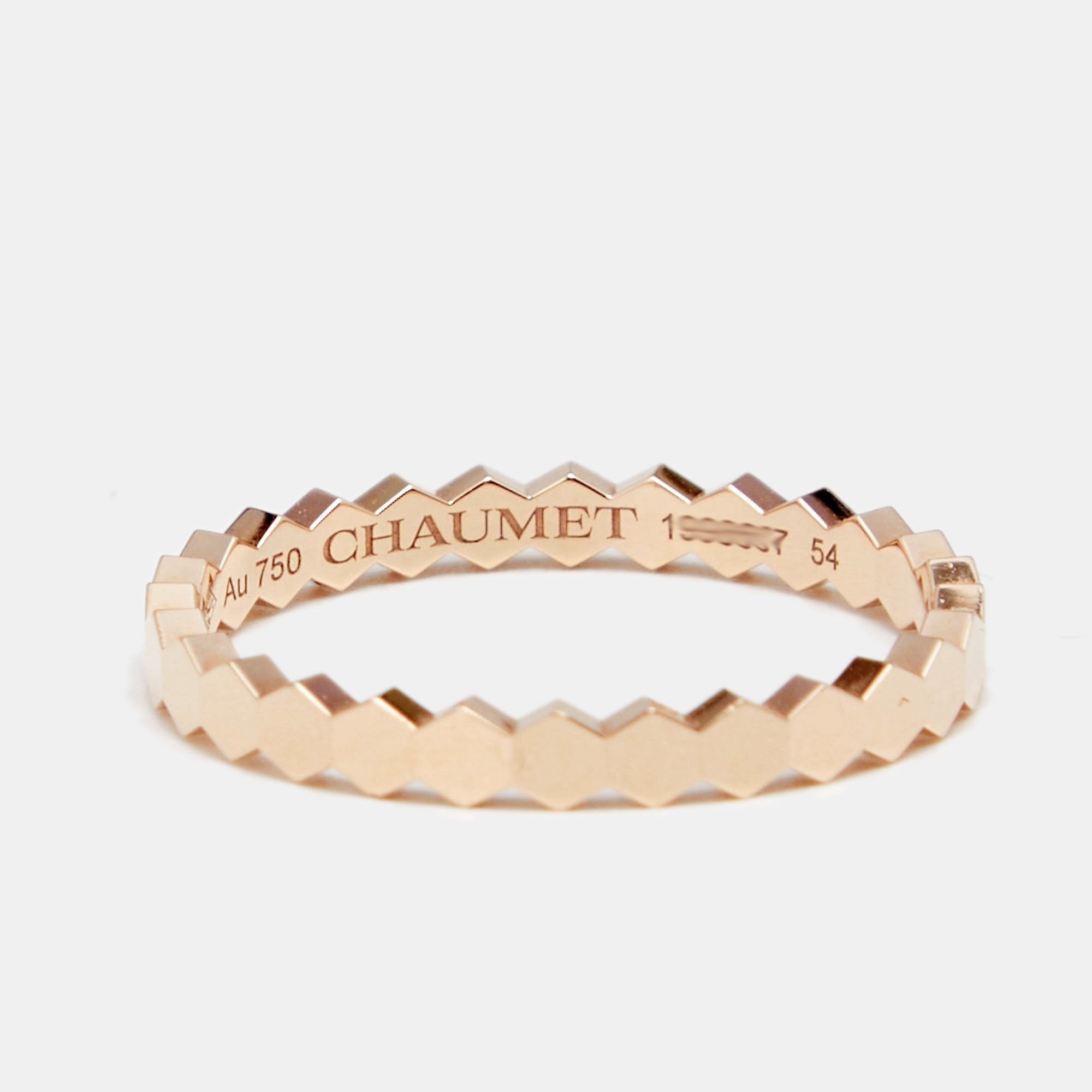 

Chaumet Bee My Love Geometric Textured 18K Rose Gold Ring Size