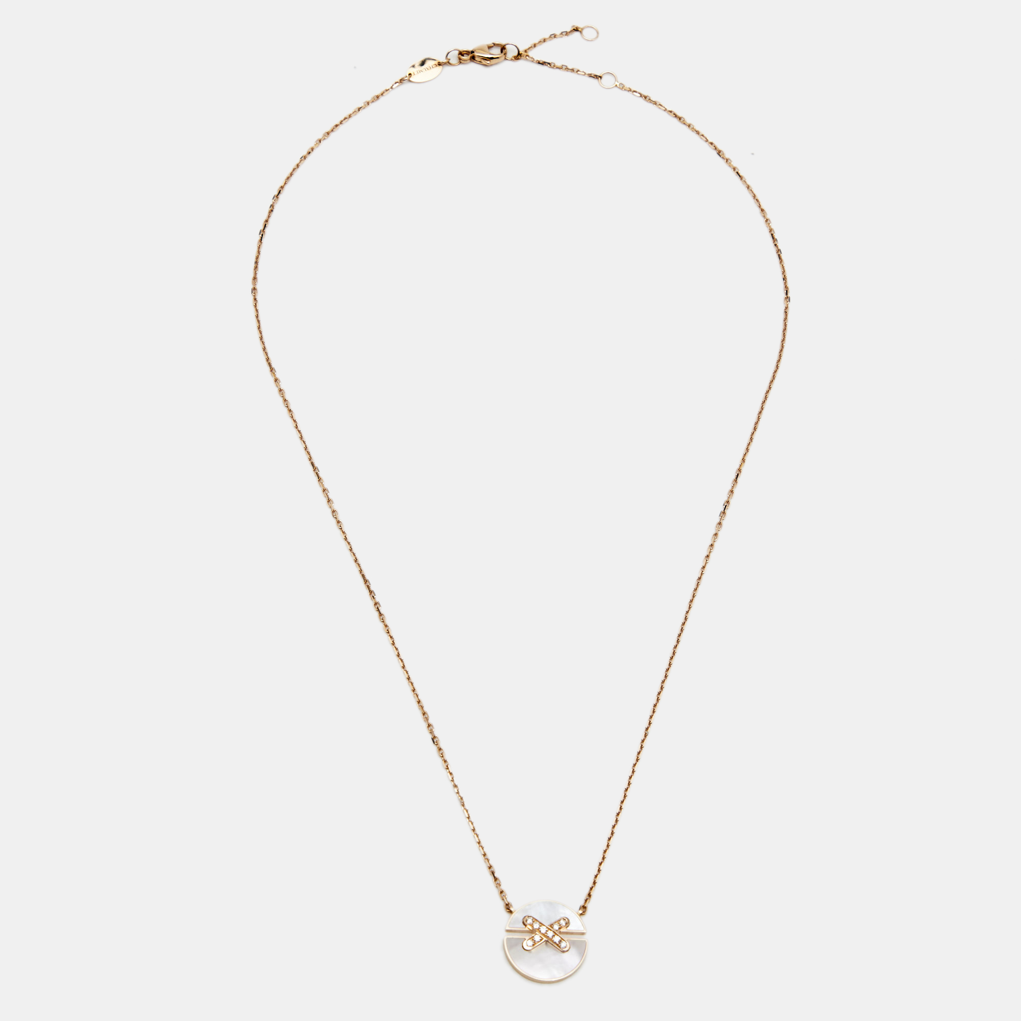 

Chaumet Jeux de Liens Harmony Diamond Mother of Pearl 18k Rose Gold Small Model Pendant Necklace