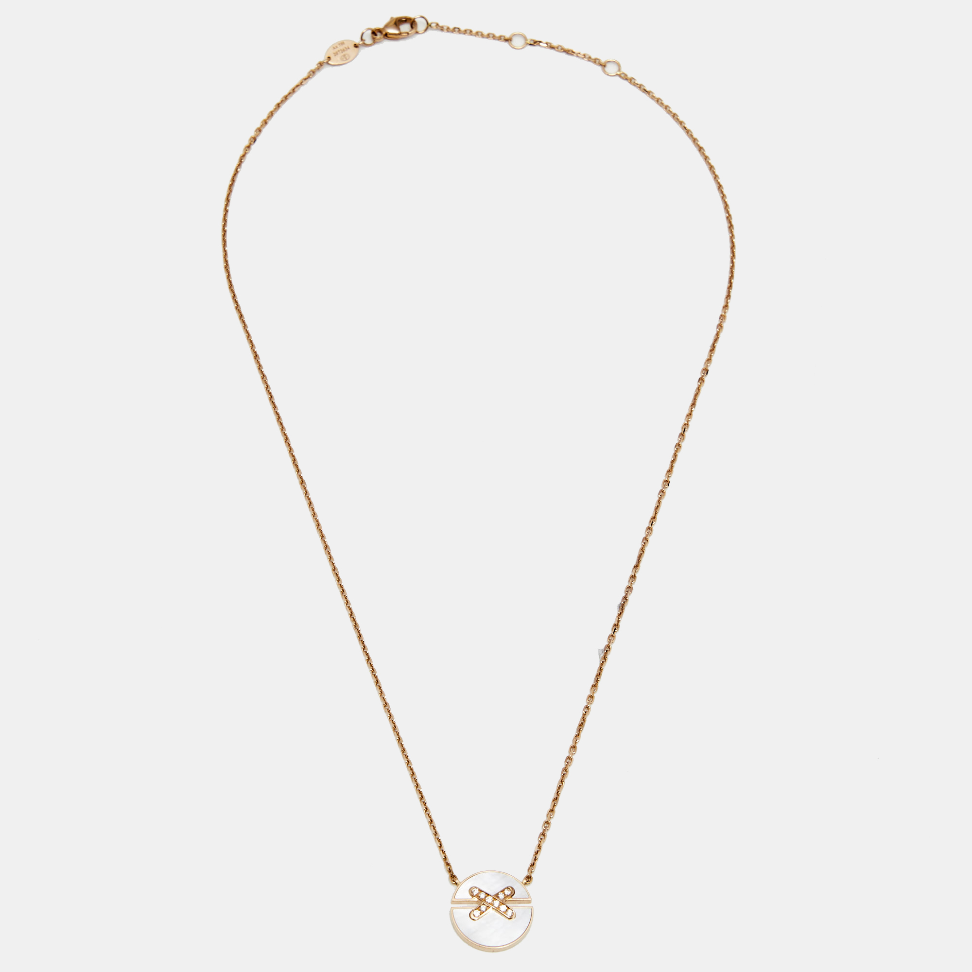 

Chaumet Jeux de Liens Harmony Diamond Mother of Pearl 18k Rose Gold Small Model Pendant Necklace