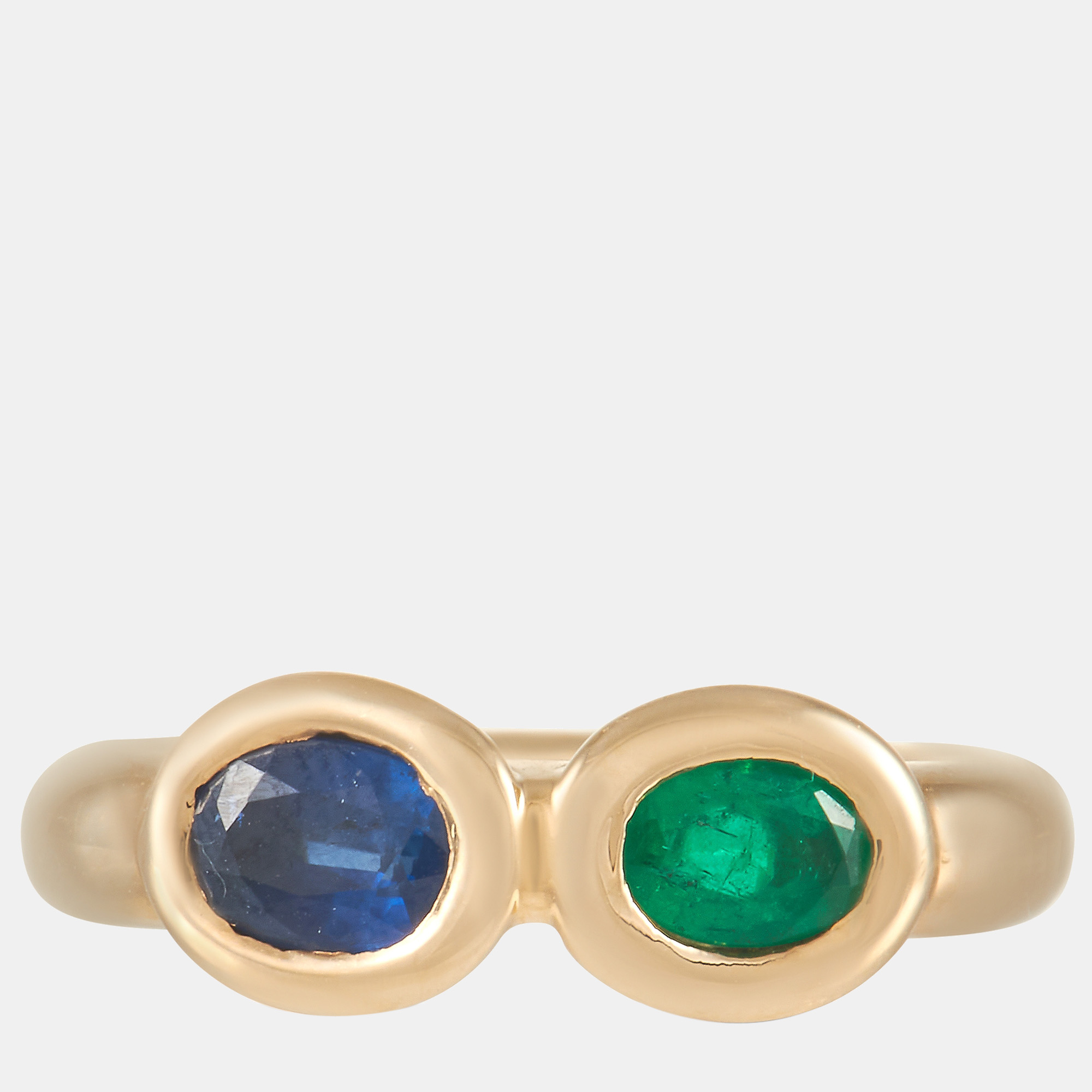 

Chaumet 18K Yellow Gold Emerald and Sapphire Ring