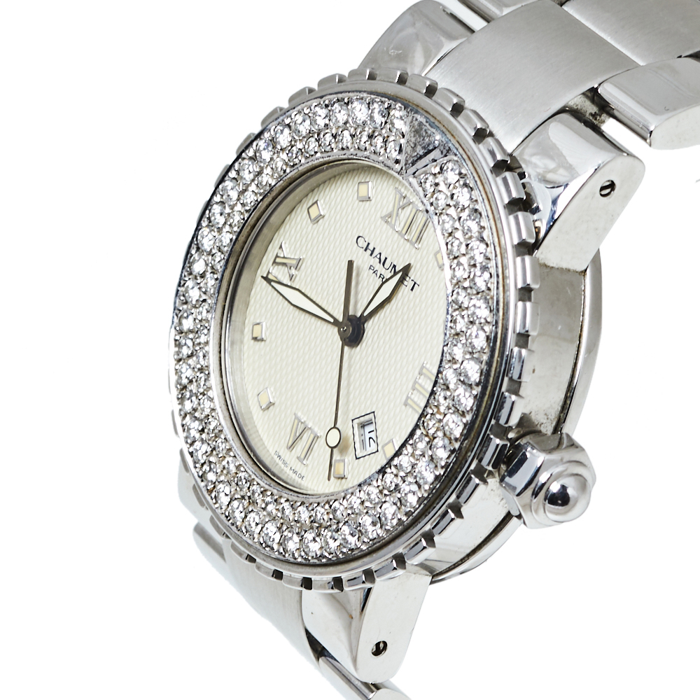 

Chaumet Beige Stainless Steel Diamonds Class One