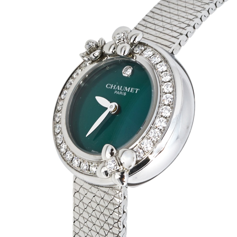 

Chaumet Green Stainless Steel Diamond Hortensia Eden W83880-001 Women's Wristwatch