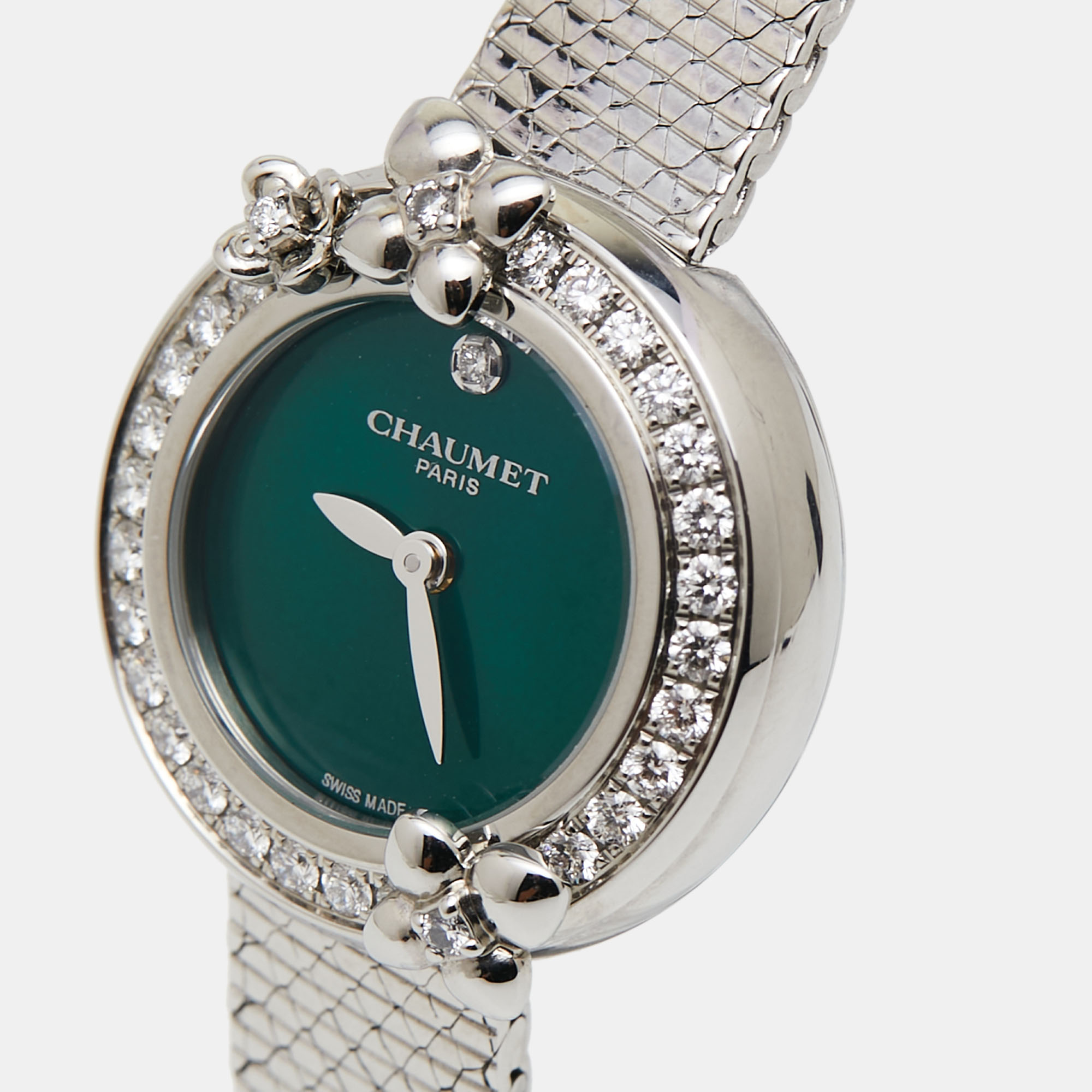 

Chaumet Green Stainless Steel Diamond Hortensia Eden W83880-001 Women's Wristwatch