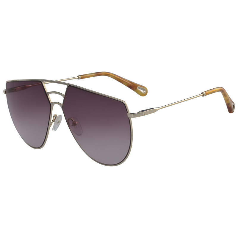 

Chloe Gold/Wine CE139S Aviator Sunglasses, Multicolor