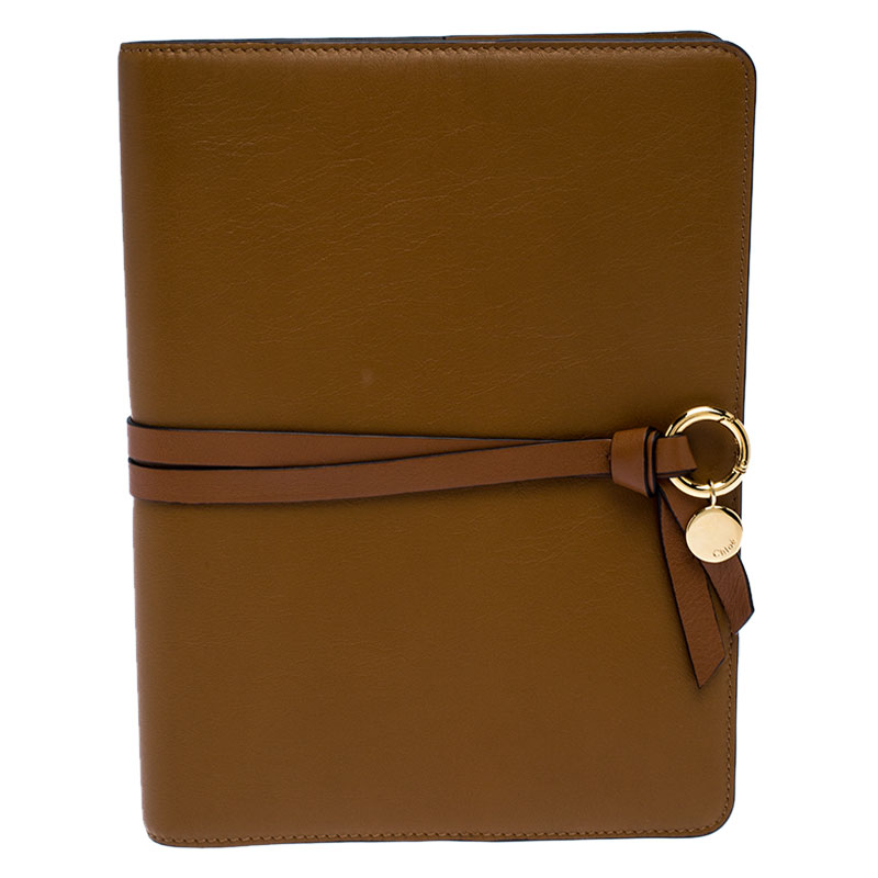 Chloe Brown Leather Notebook Organizer