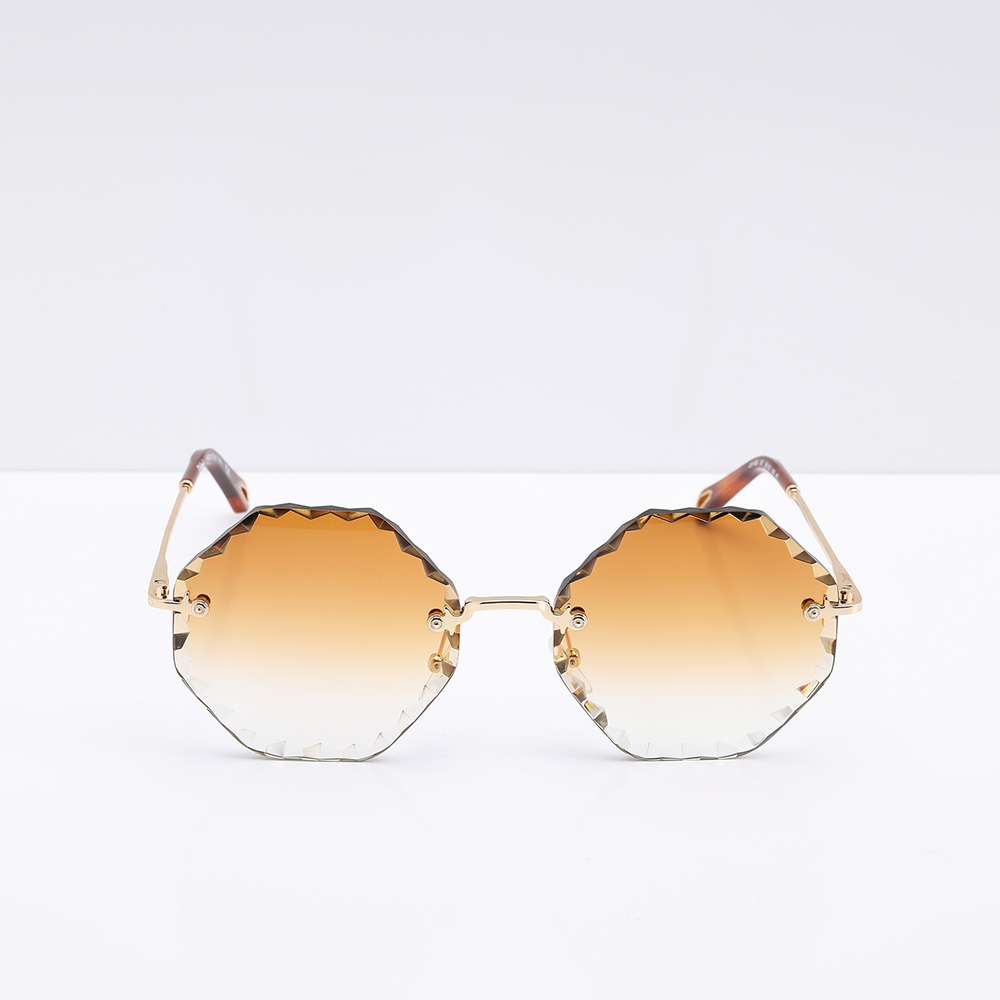 

Chloe Brown Rimless Octagon Women's Sunglasses