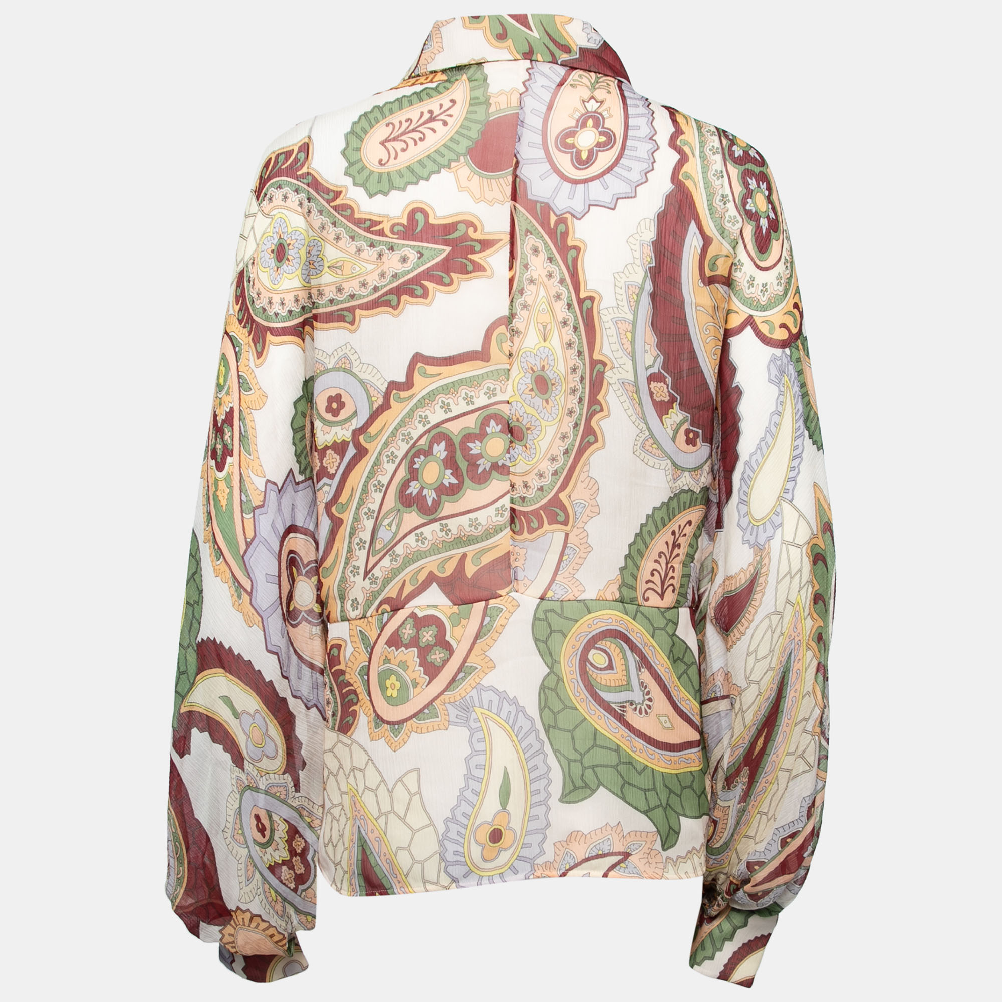 

Chloe Beige Paisley Printed Silk Shirt