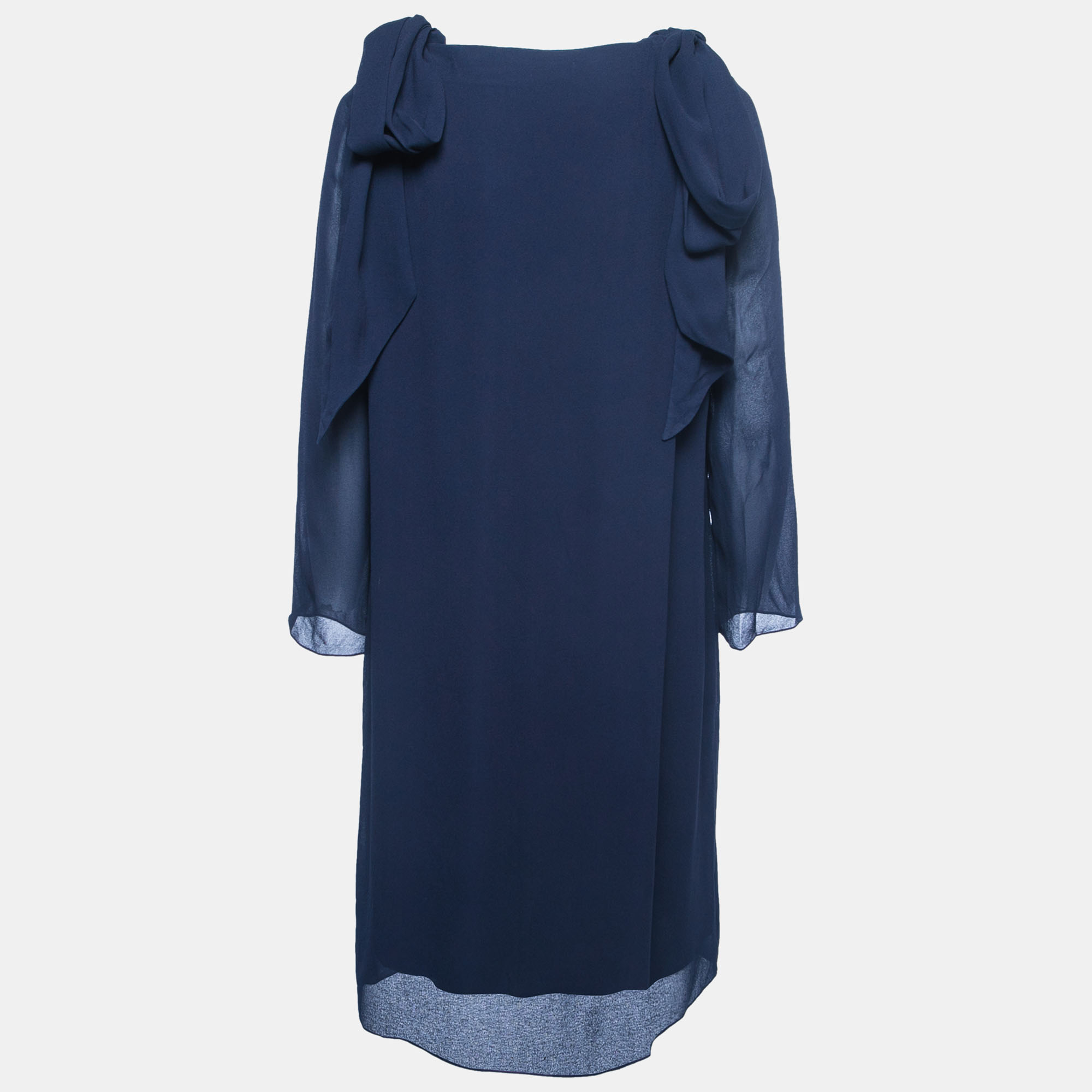 

Chloe Navy Blue Crepe Tie Detail Dress