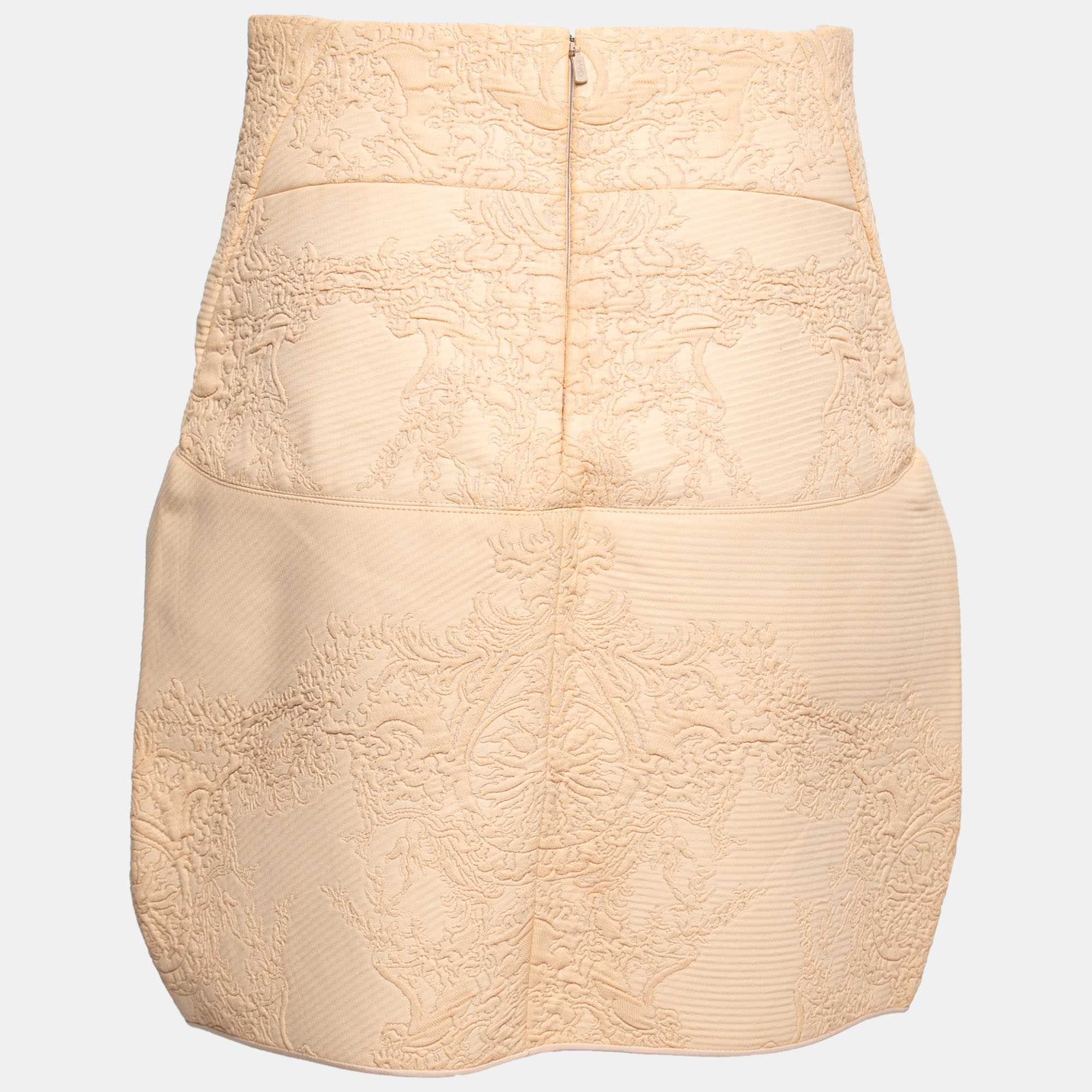 

Chloe Pansy Pink Jacquard Peplum Mini Skirt