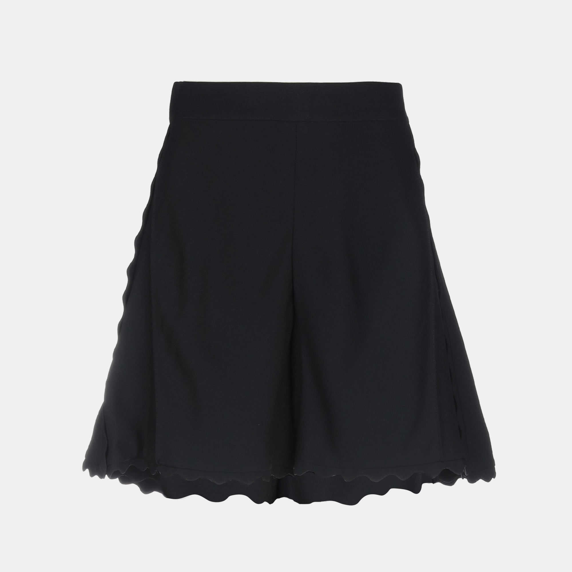 Pre-owned Chloé Black Crepe Flared Shorts S (fr 36)