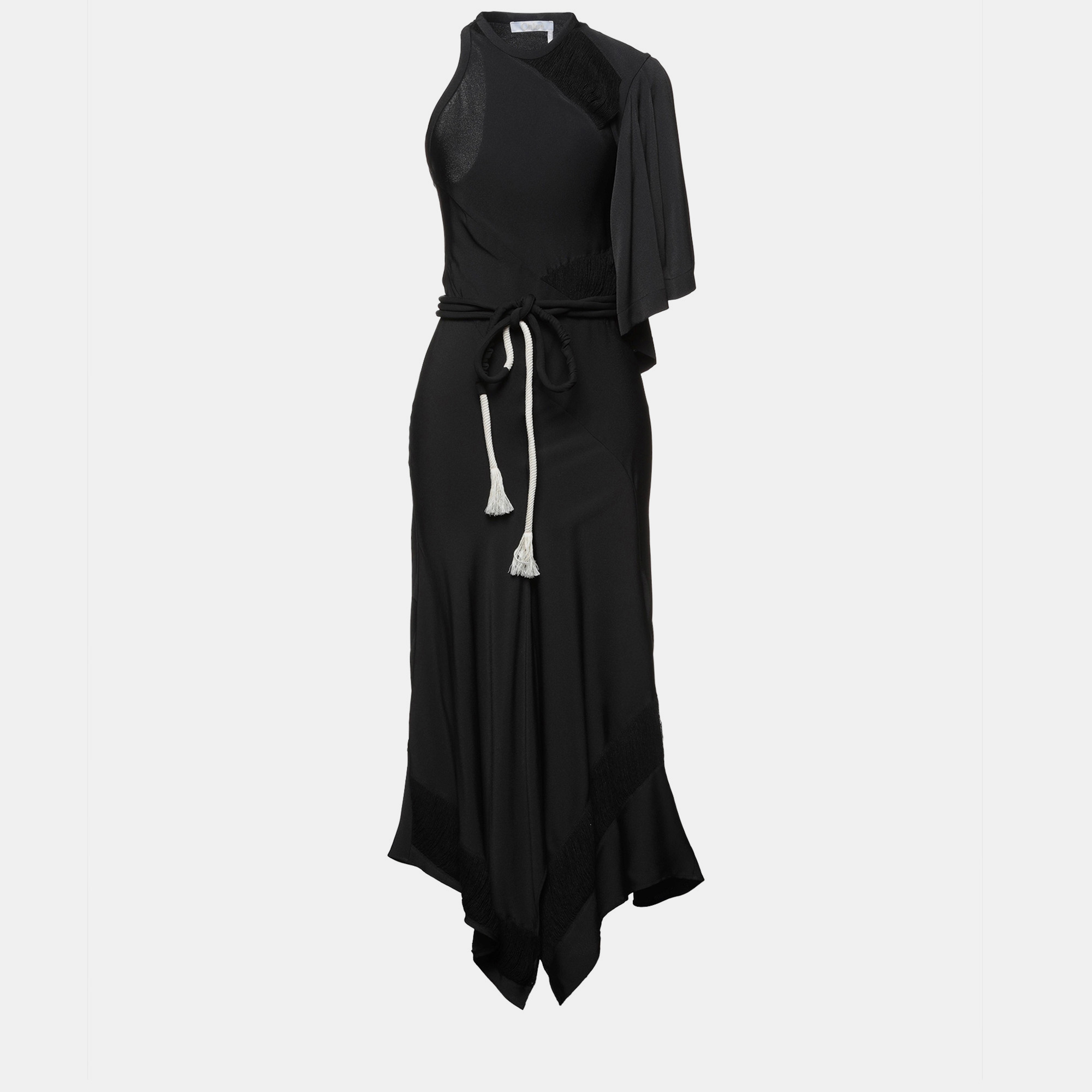 Pre-owned Chloé Viscose Maxi Dress 42 In Black