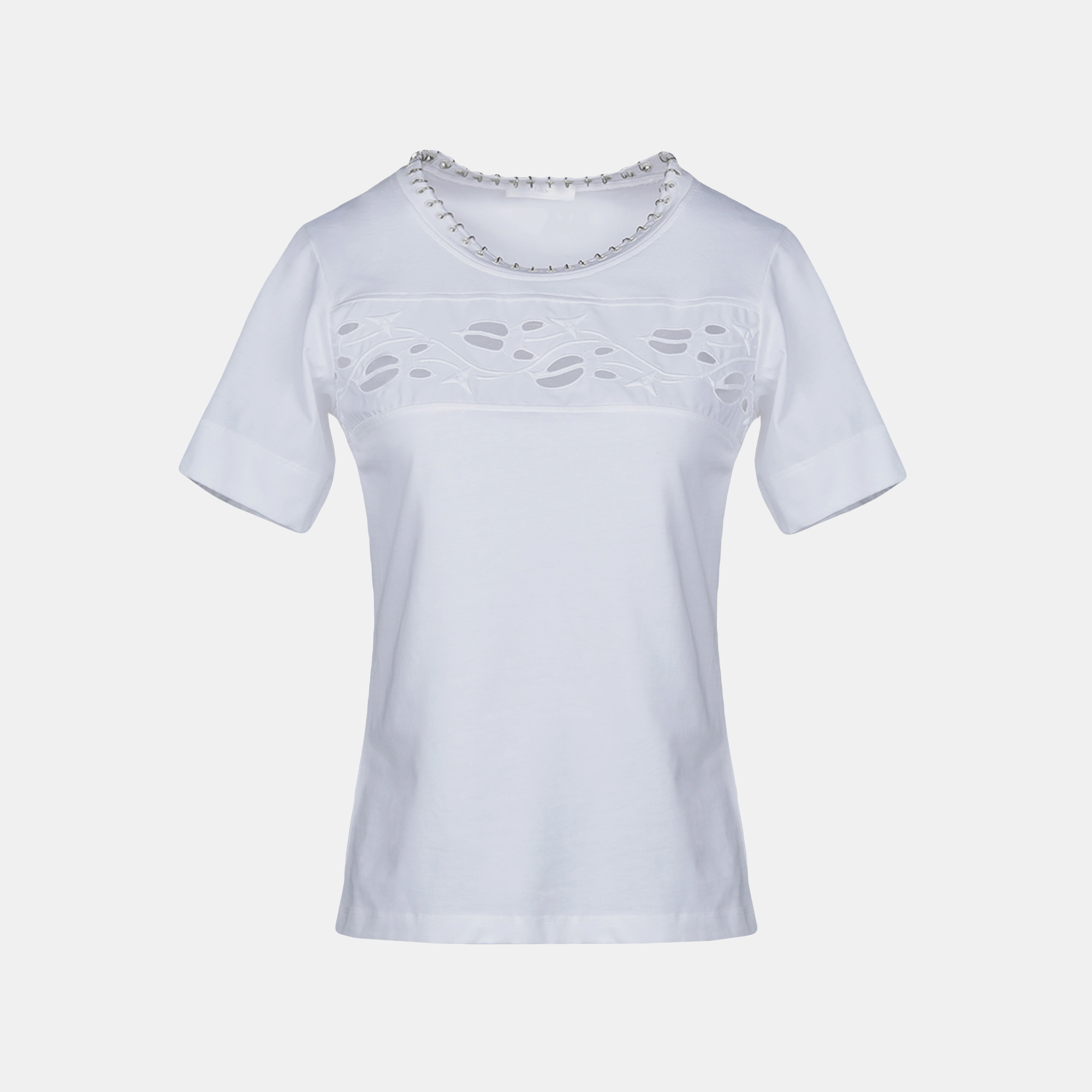 Pre-owned Chloé Cotton T-shirt S In White