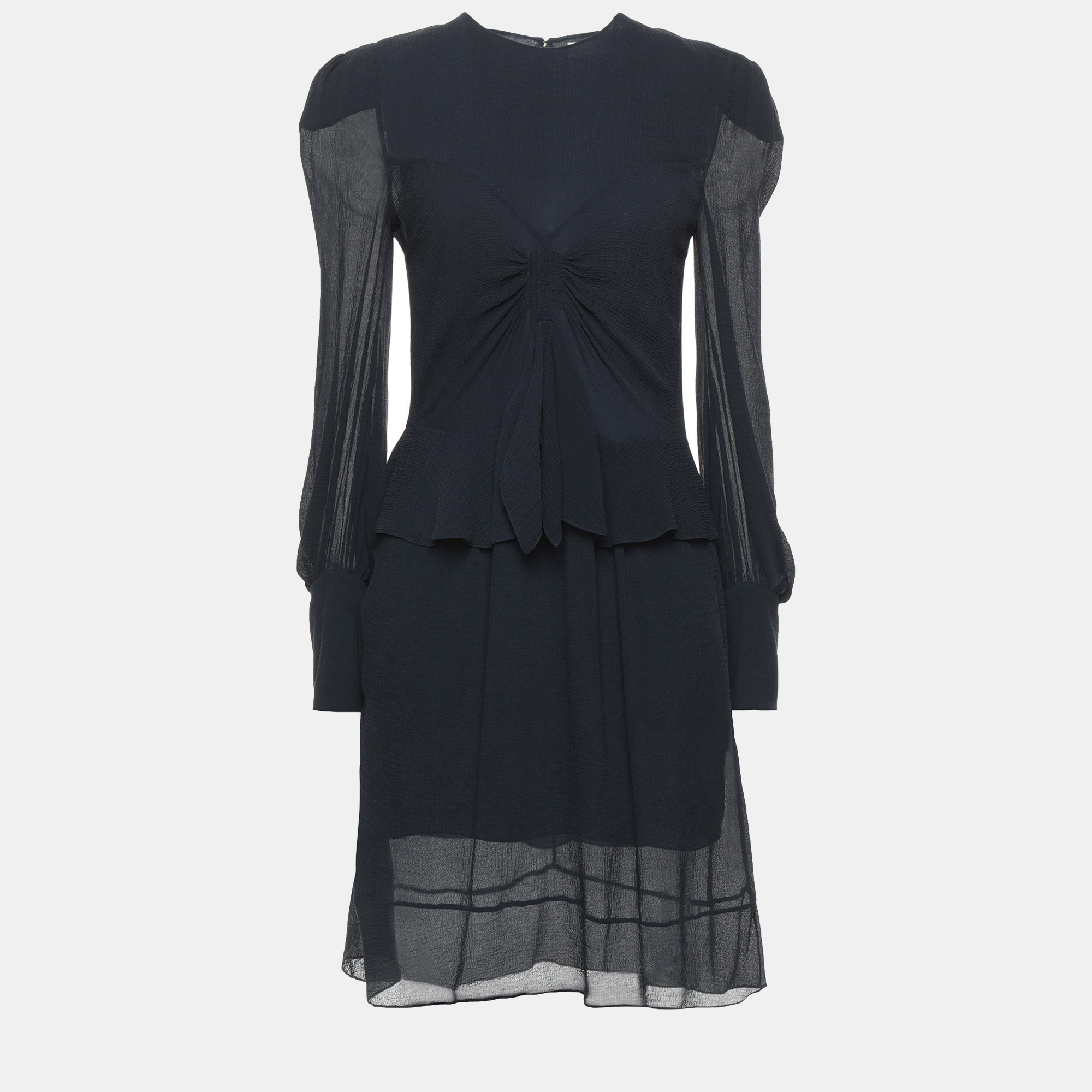 Pre-owned Chloé Silk Mini Dress 36 In Black
