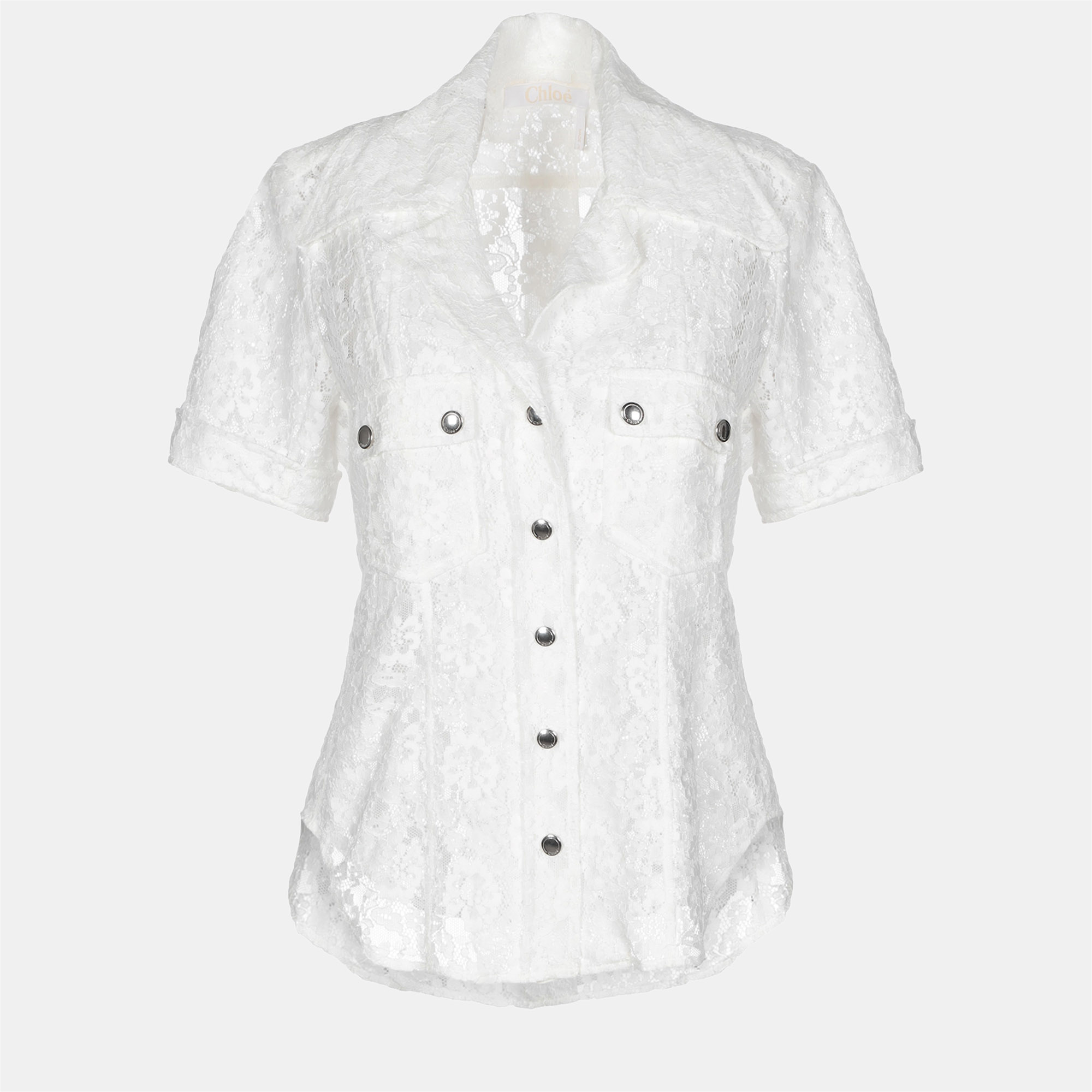 Pre-owned Chloé Cotton Shirt 36 In White