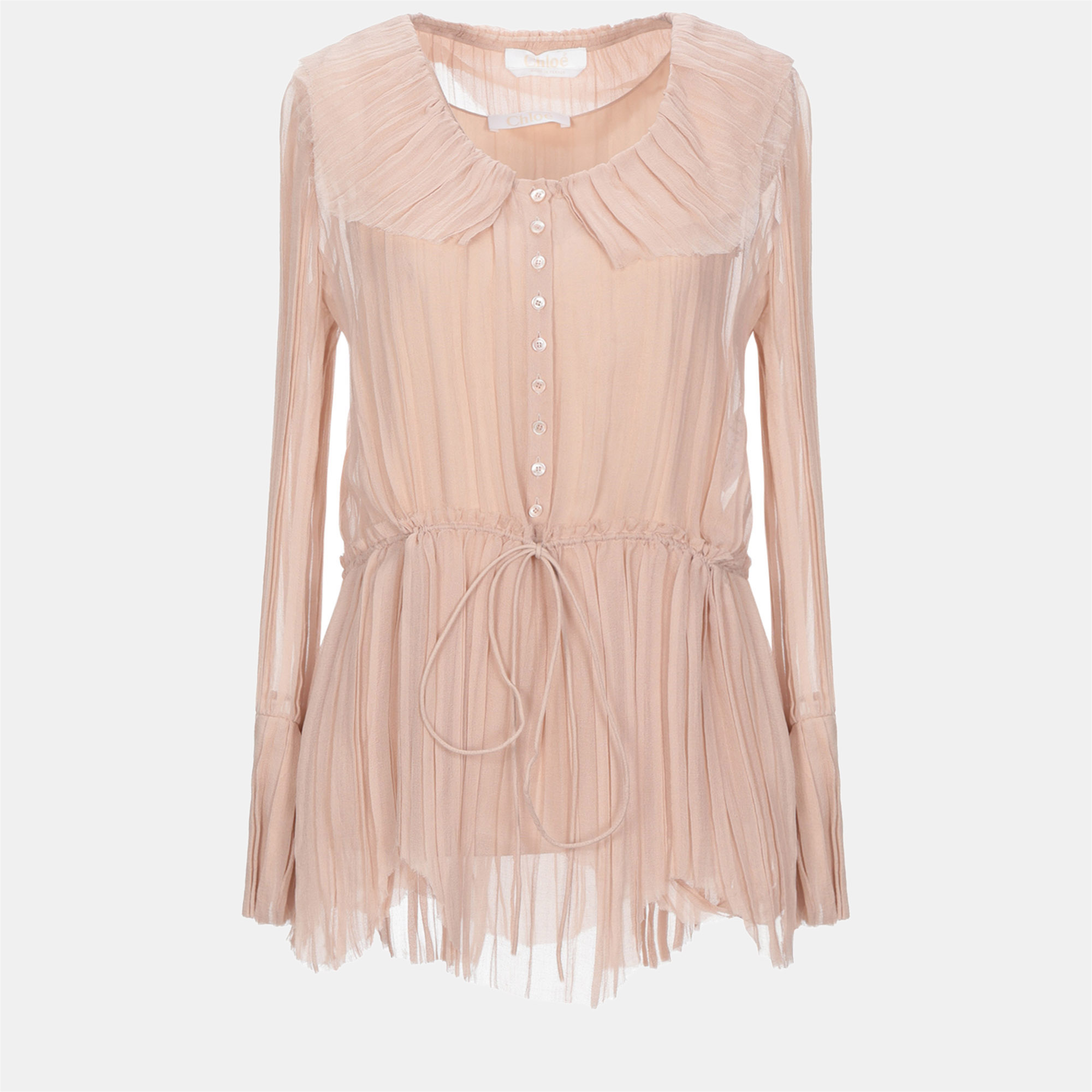 Pre-owned Chloé Silk Shirt 36 In Pink