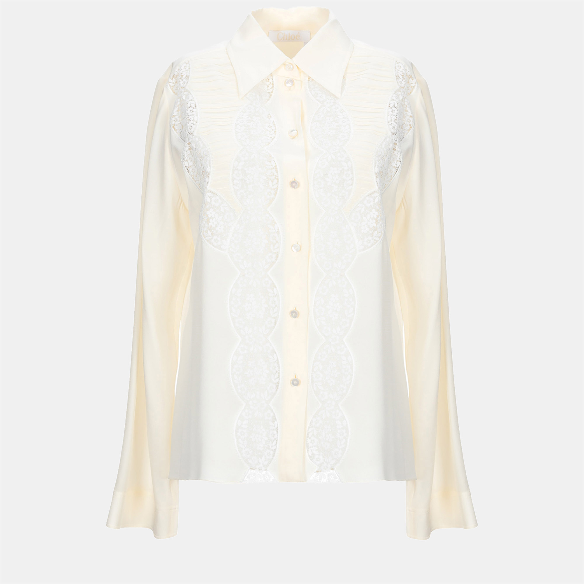 Pre-owned Chloé Silk Shirt 40 In Cream