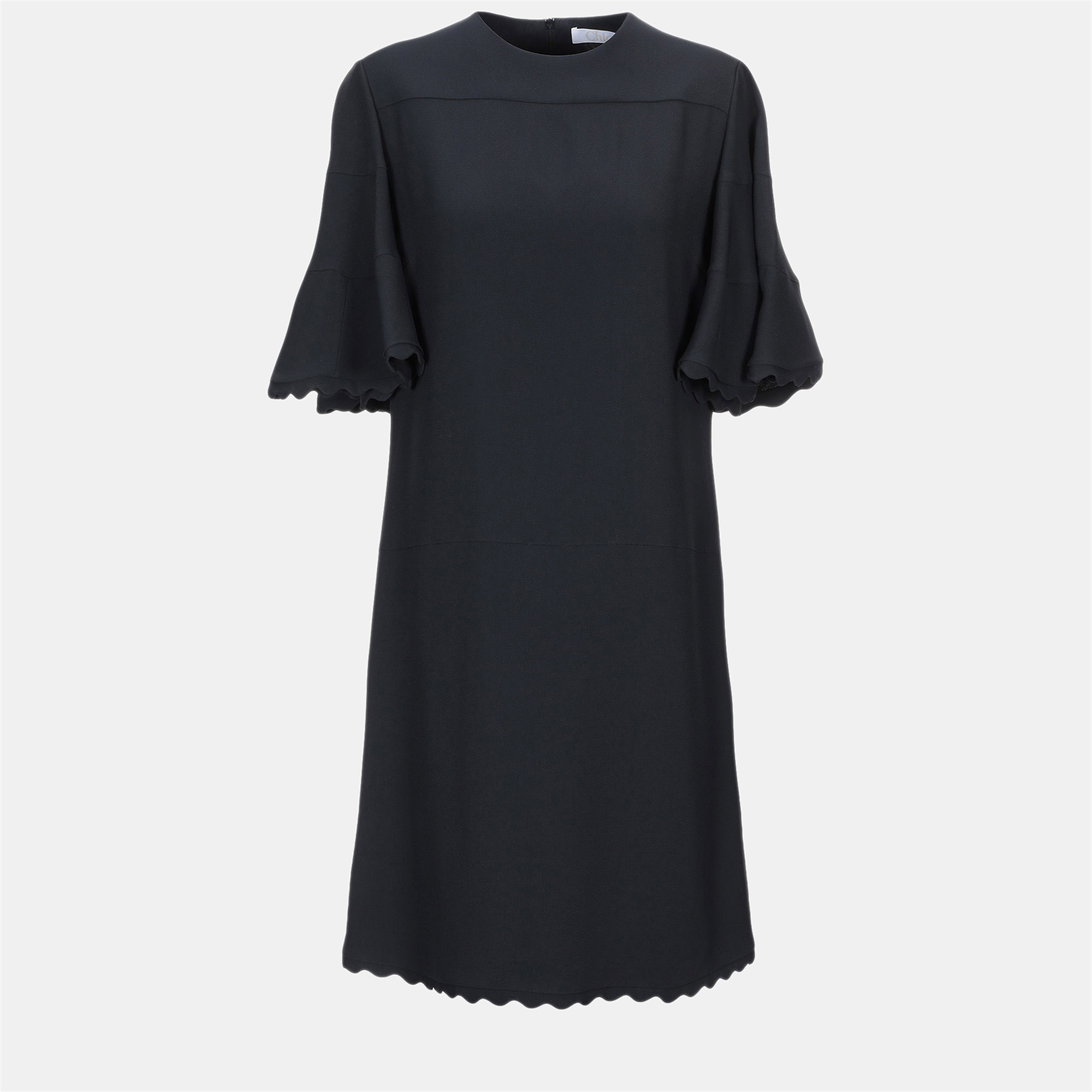 Pre-owned Chloé Acetate Mini Dress 34 In Black