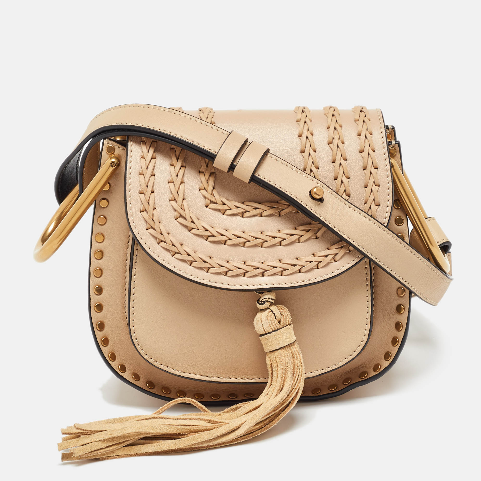 

Chloe Pearl Beige Leather Mini Hudson Shoulder Bag