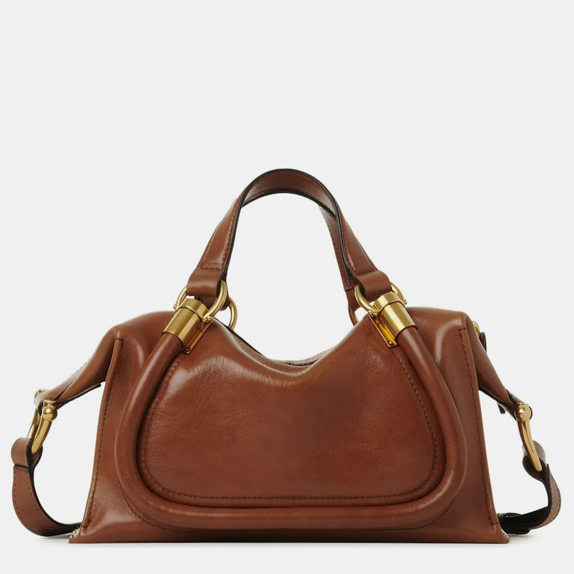 

Chloe Brown Calfskin Shiny Leather Small Paraty 24 bag