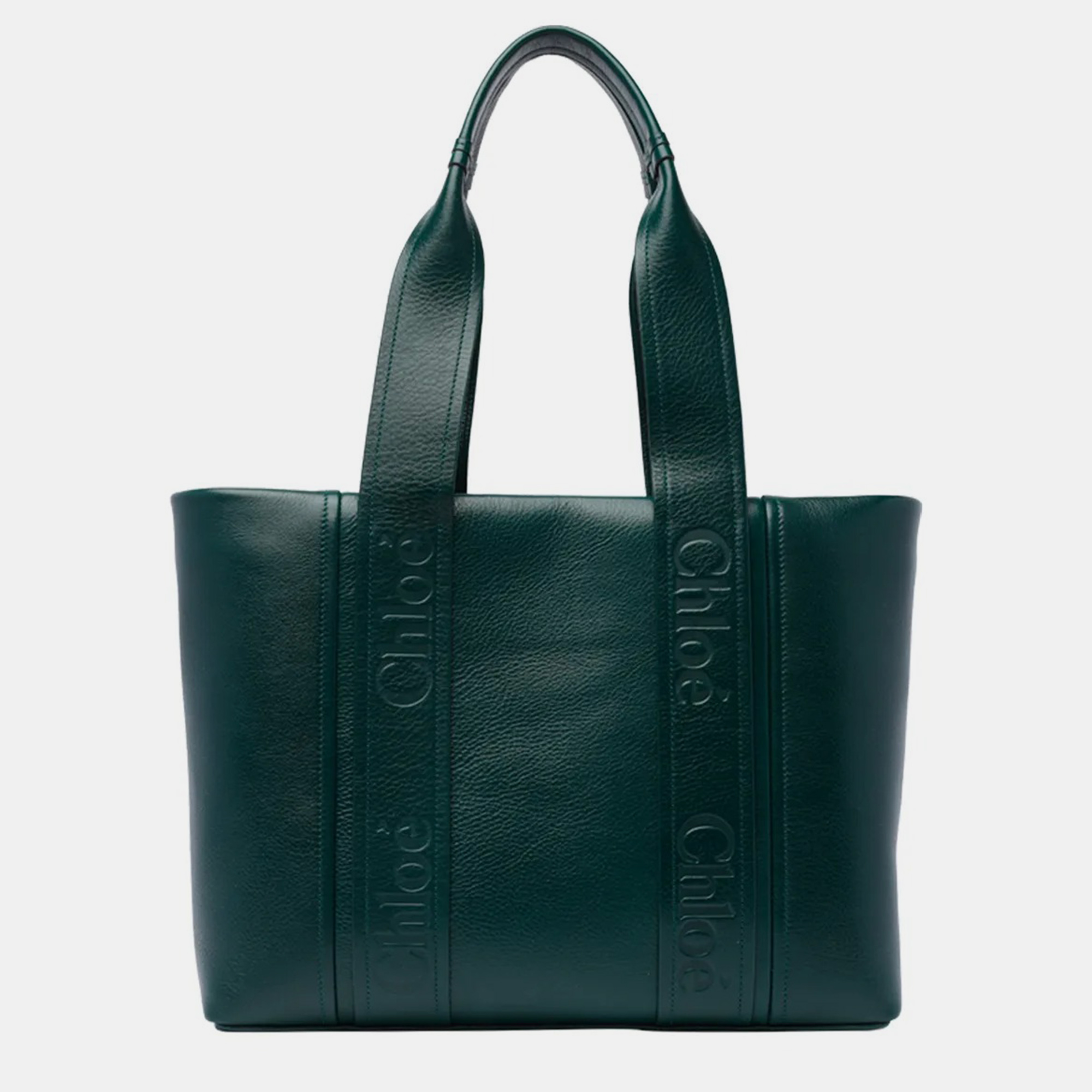 

Chloe Green Leather Woody Tote Bag