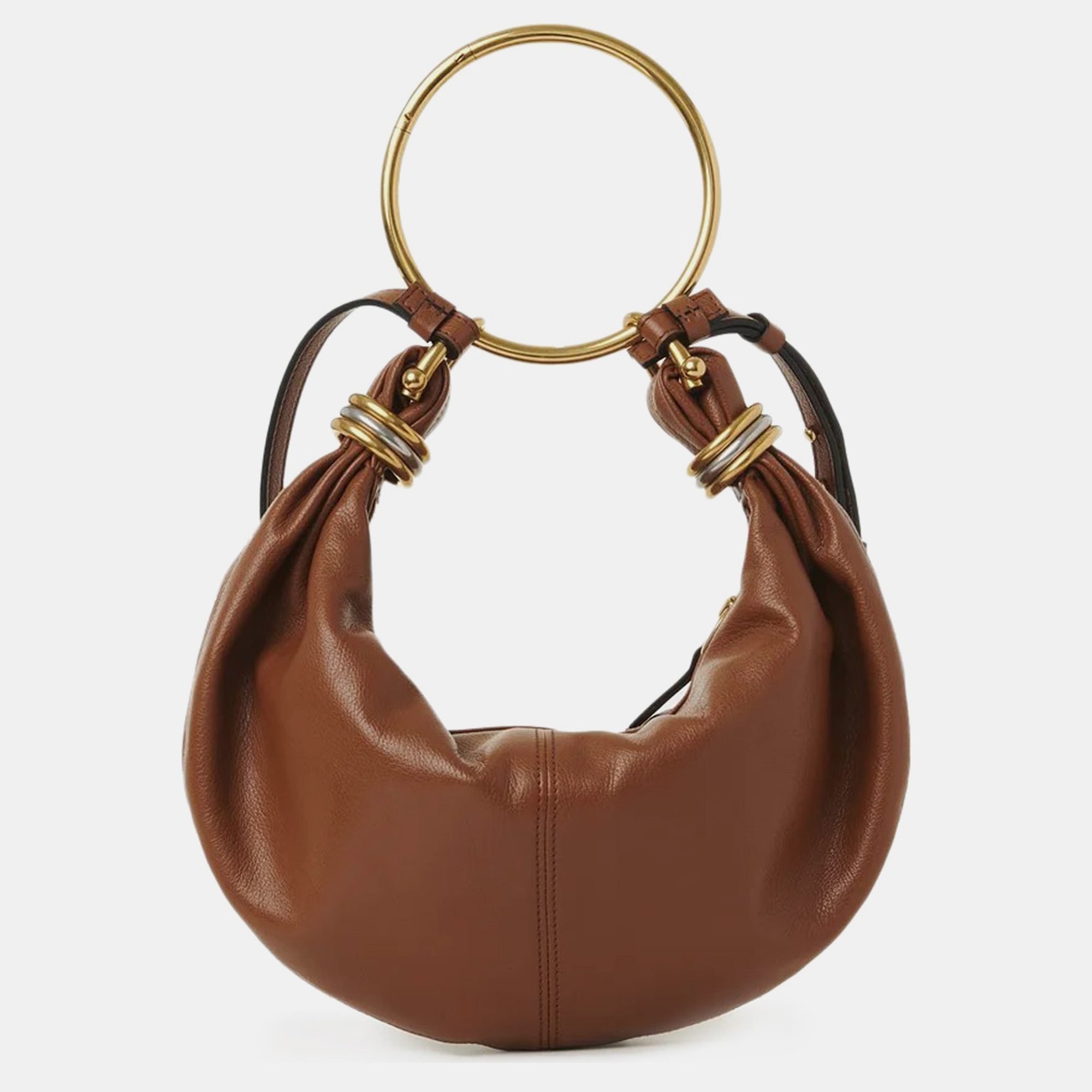 

Chloe Brown Calf Grained Leather Small Bracelet Hobo Bag