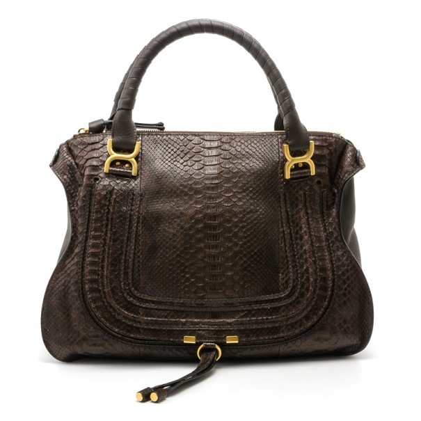 Pre Owned Chloe Python Marcie Large Satchel 	