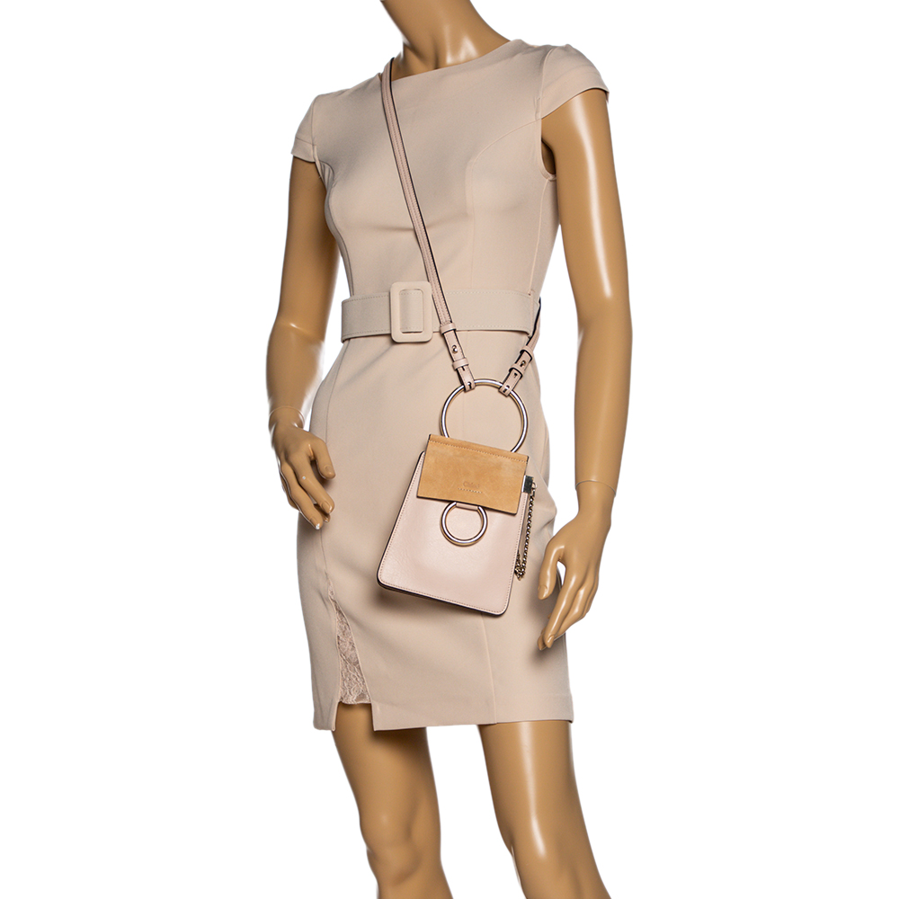 

Chloe Beige Leather and Suede Mini Faye Crossbody Bag