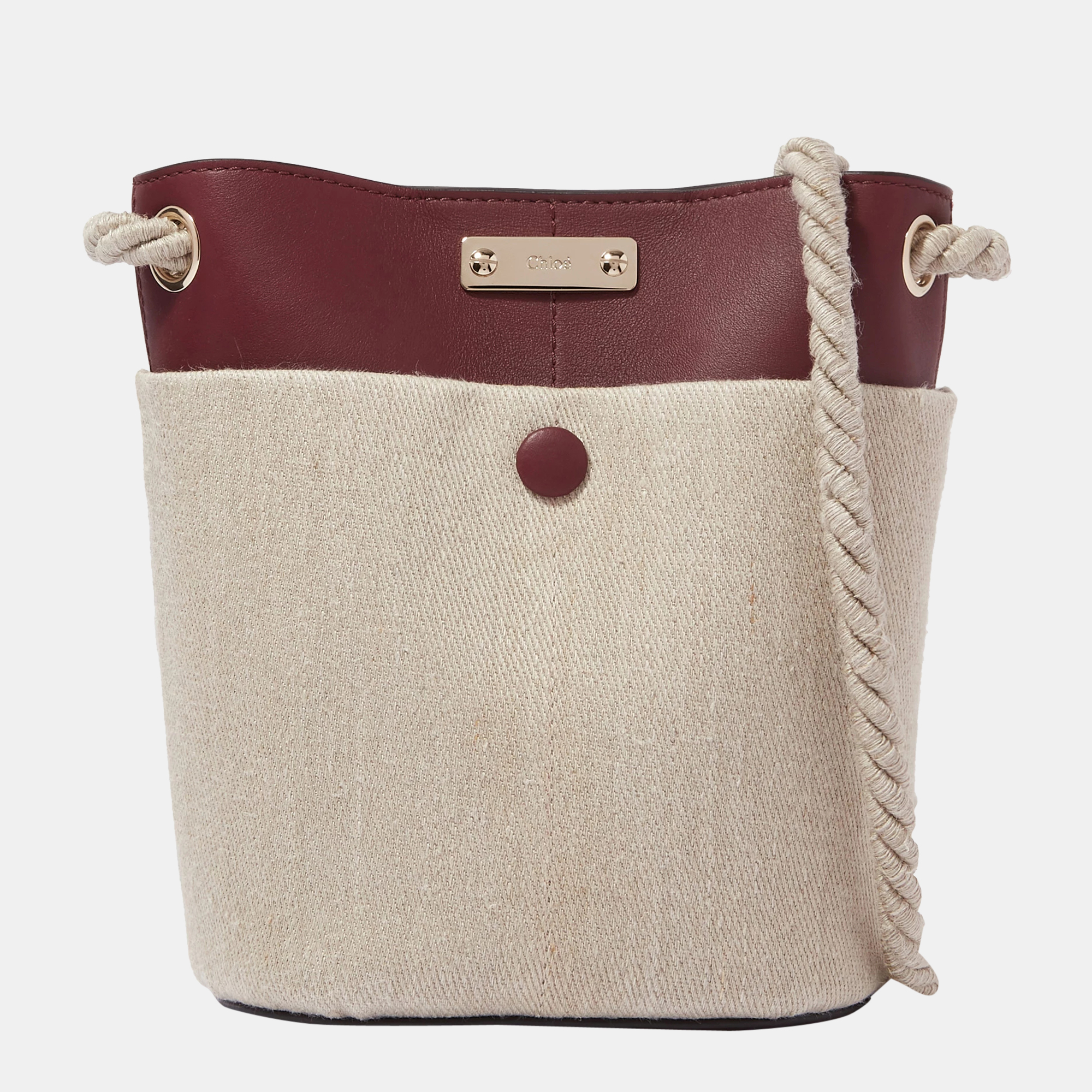 Pre-owned Chloé Beige & Burgundy - Leather - Medium Bucket Shoulder Bag