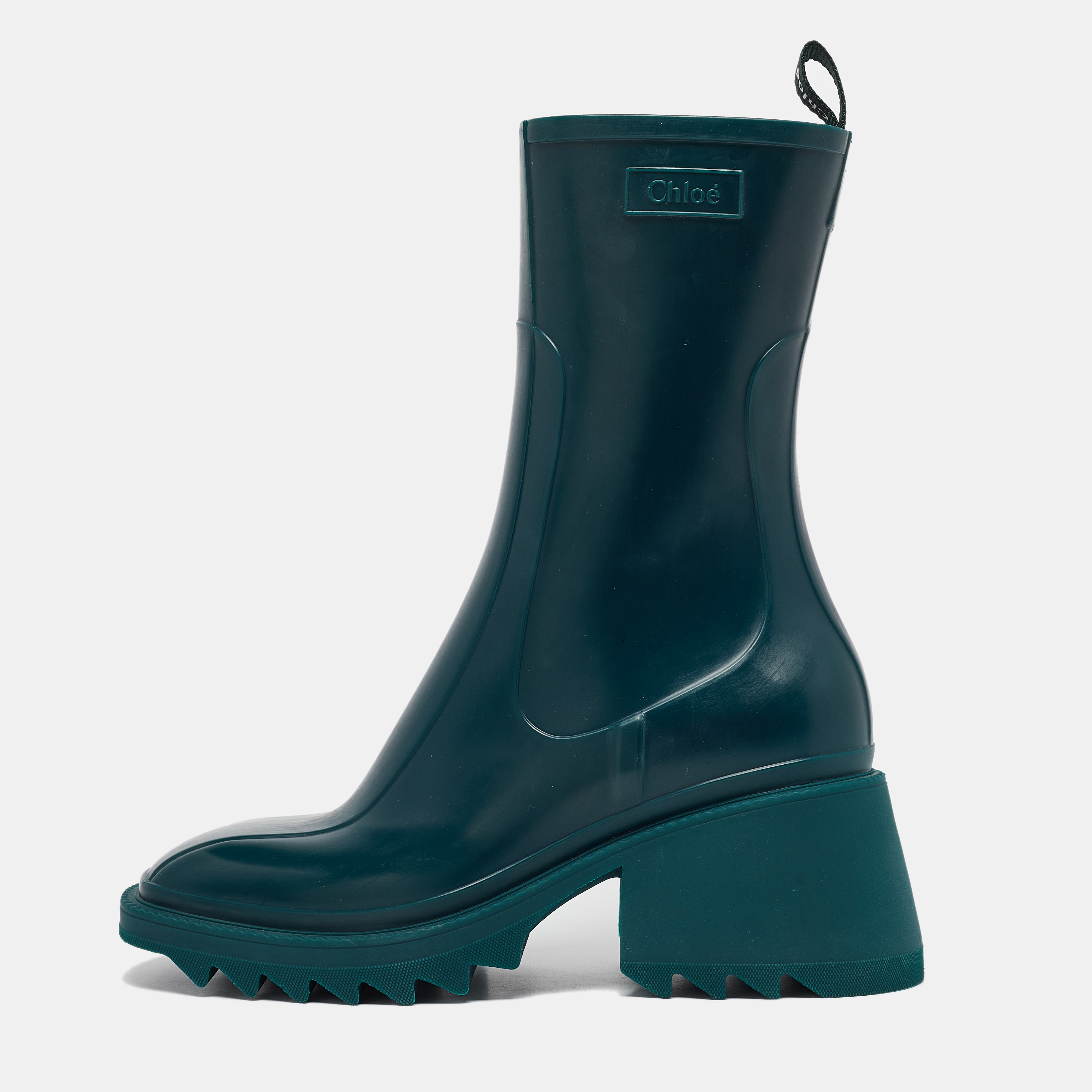 Pre-owned Chloé Green Rubber Betty Rain Boots Size 41