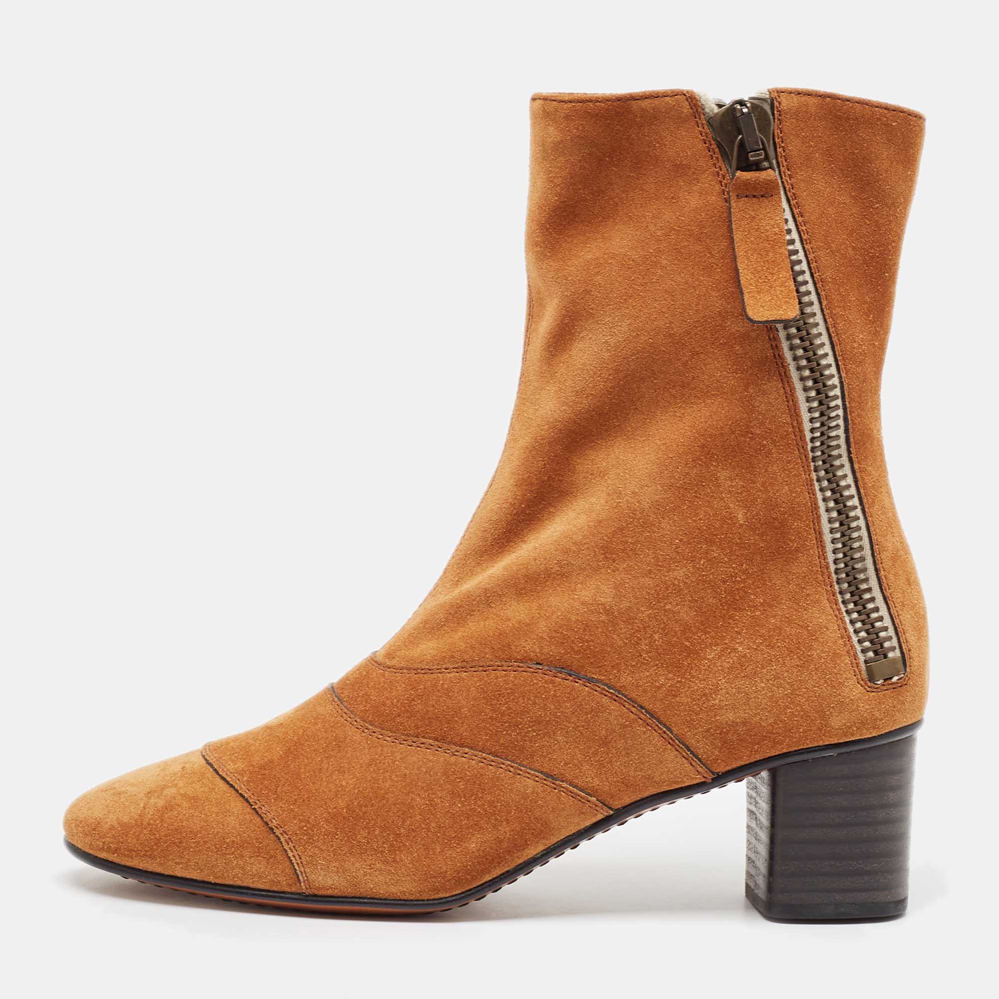 

Chloe Brown Suede Ankle Booties Size