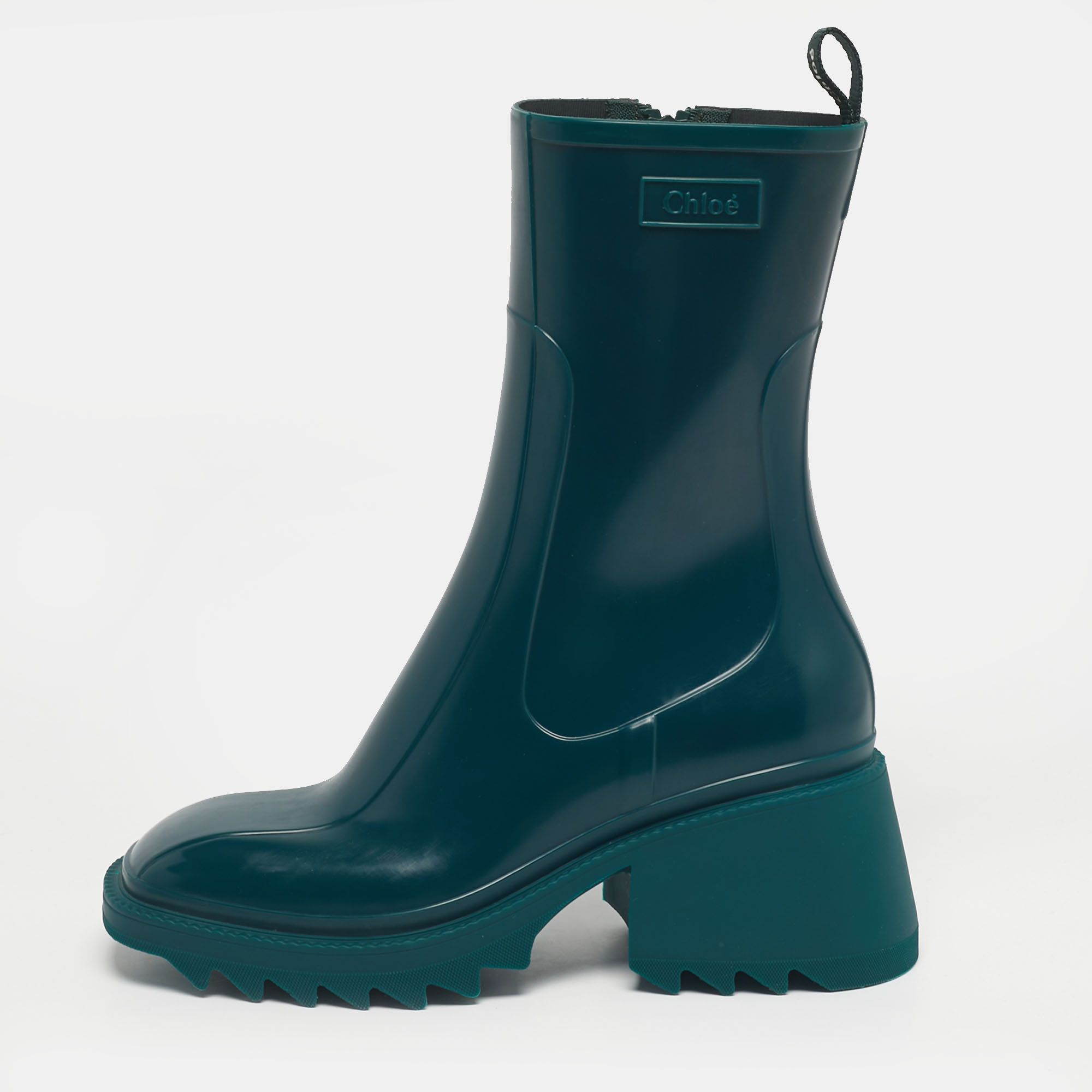 

Chloé Green Rubber Betty Rain Boots Size