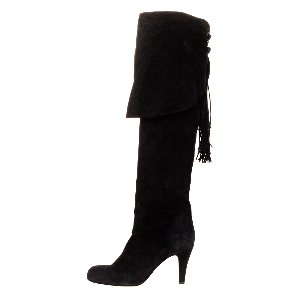 

Chloe Black Suede Leather Over The Knee Boots Size