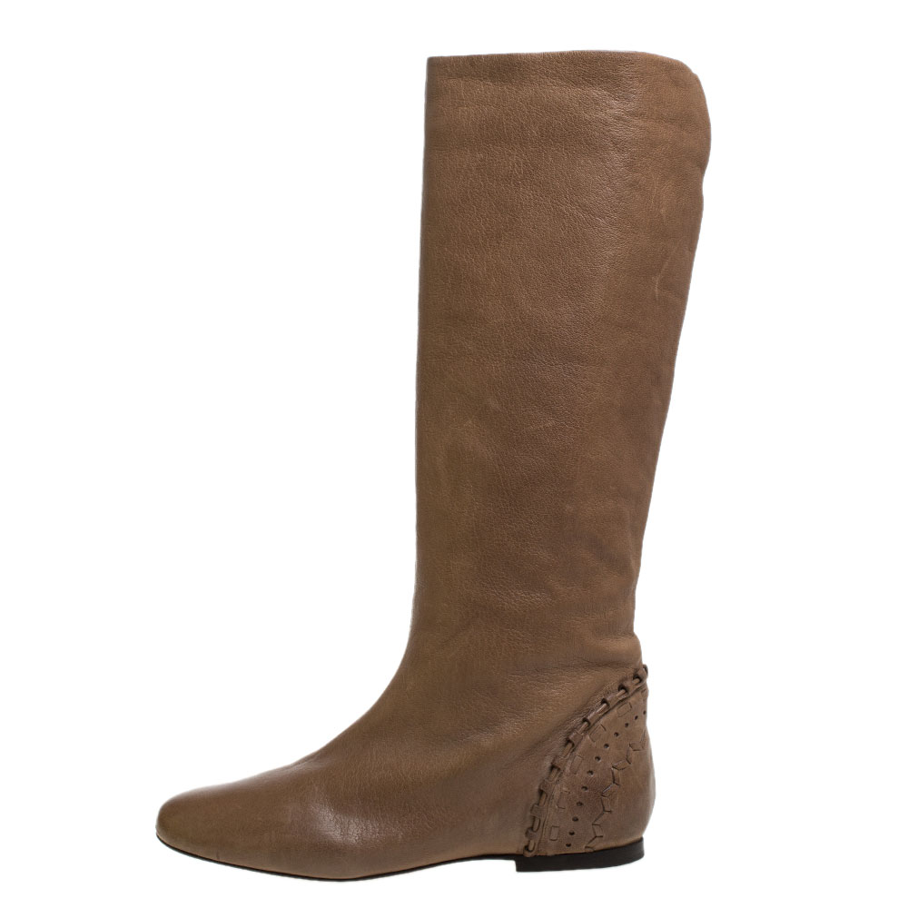 

Chloe Brown Leather Knee Length Boots Size