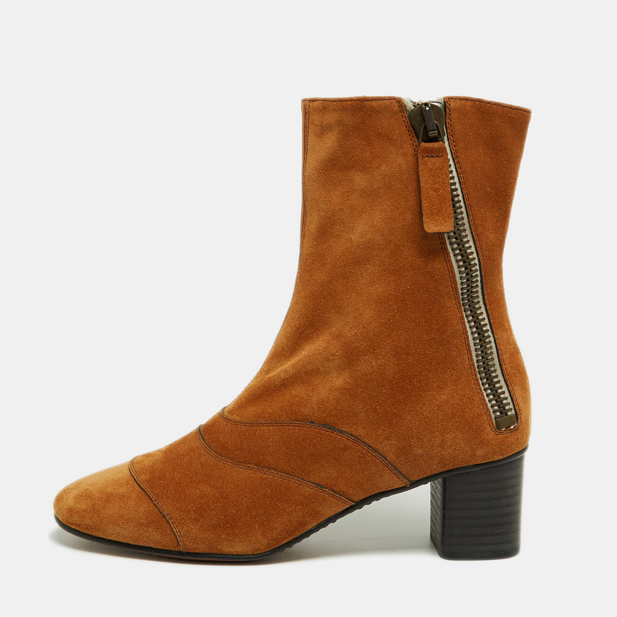 Pre-owned Chloé Brown Suede Ankle Boots Size 36