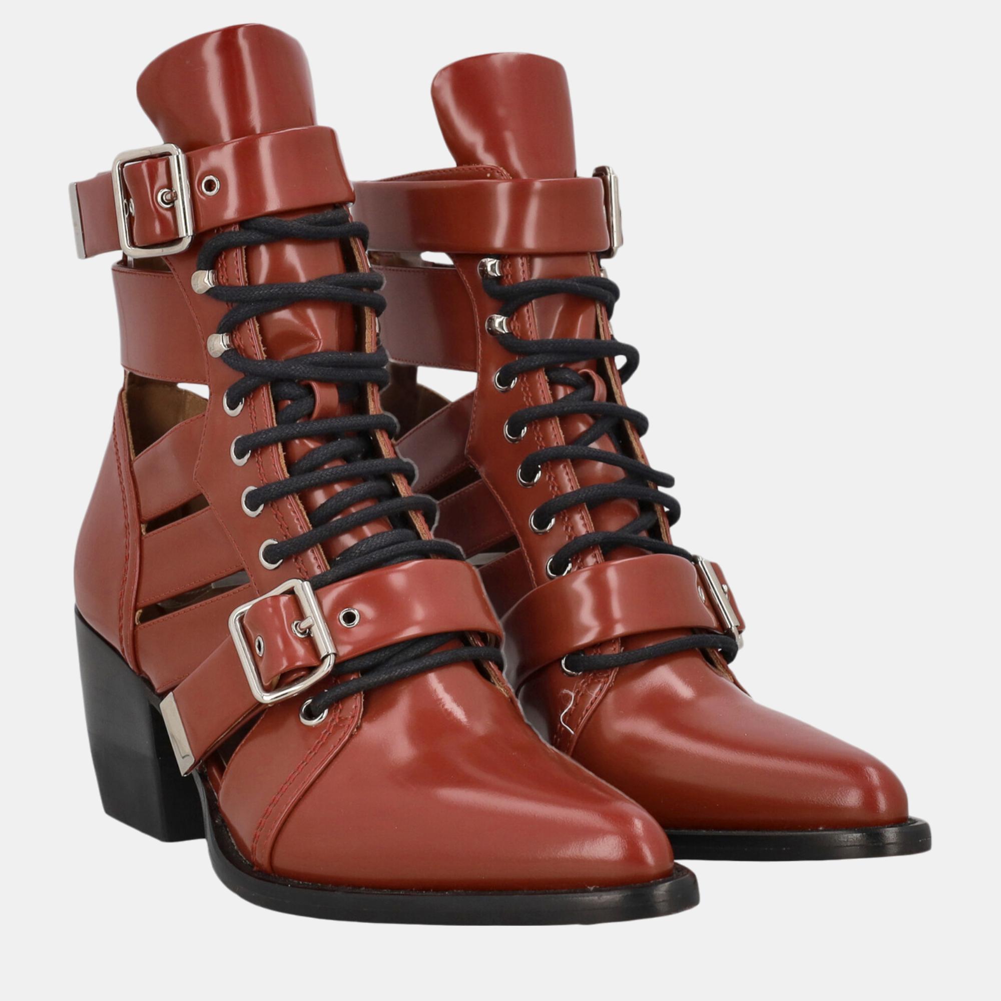 

ChloÃ© Women's Leather Ankle Boots - Red - EU