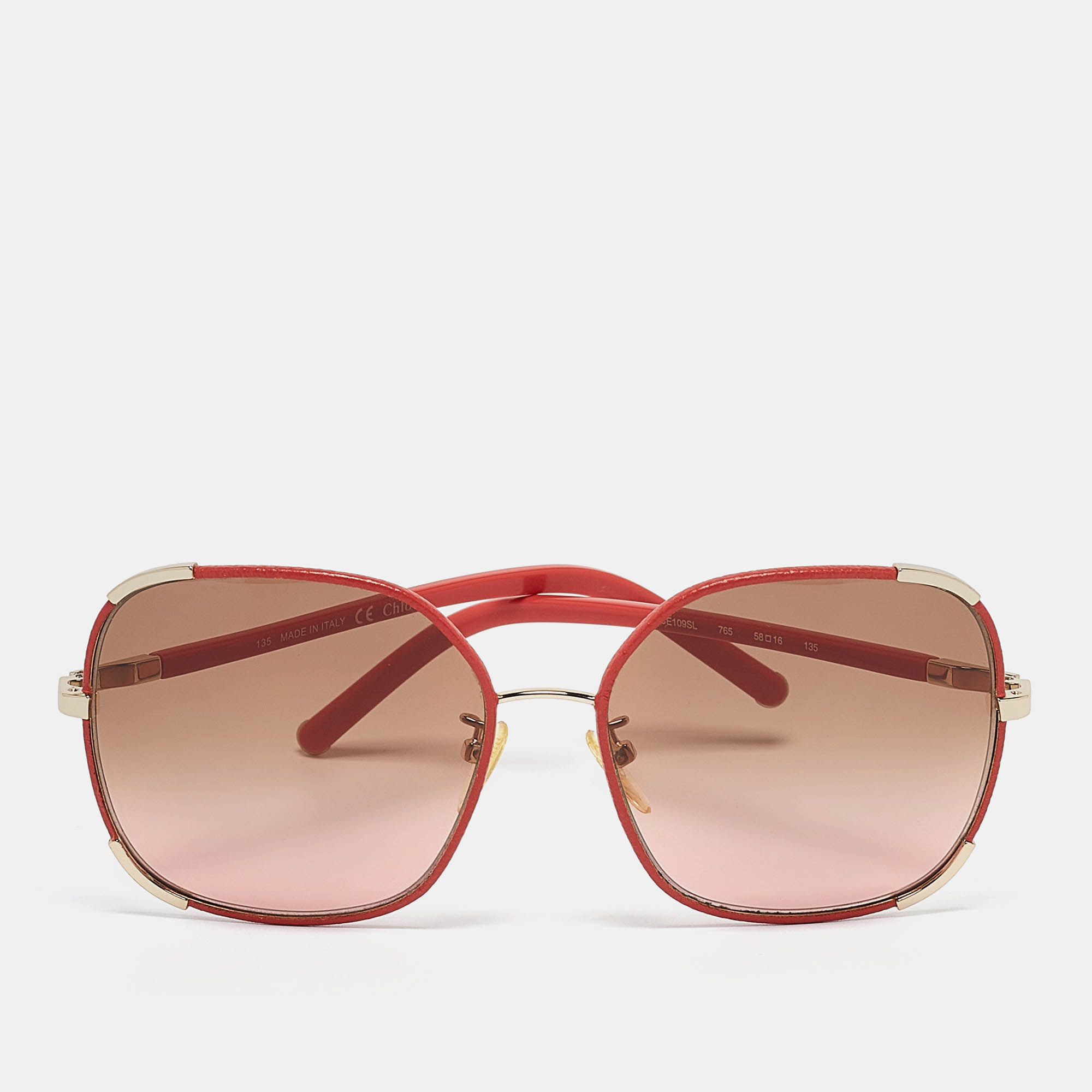 

Chloe Coral/Brown Gradient CE109SL Square Sunglasses, Orange