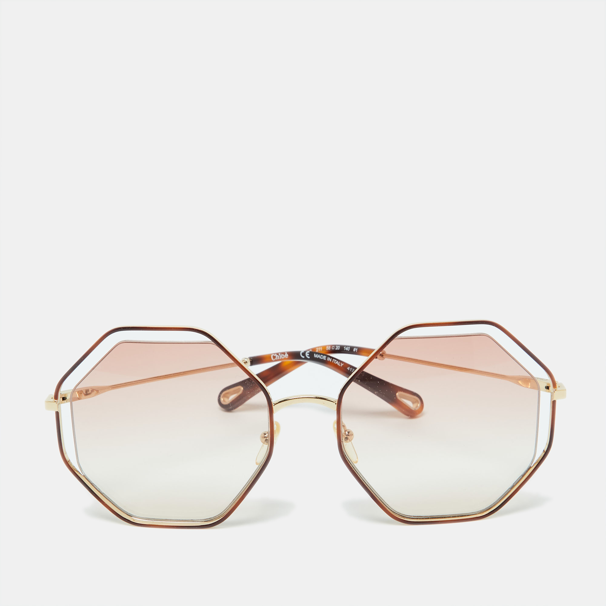 

Chloe Gold Tone/Pink Gradient CE132S Poppy Octagonal Sunglasses