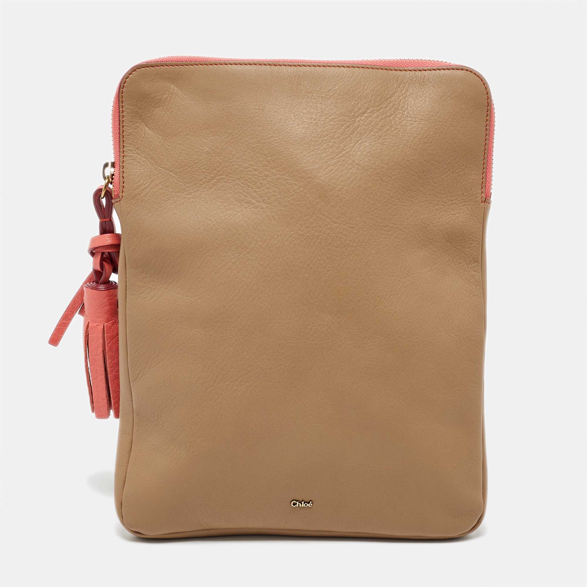 Pre-owned Chloé Beige Leather Eva Ipad Cover