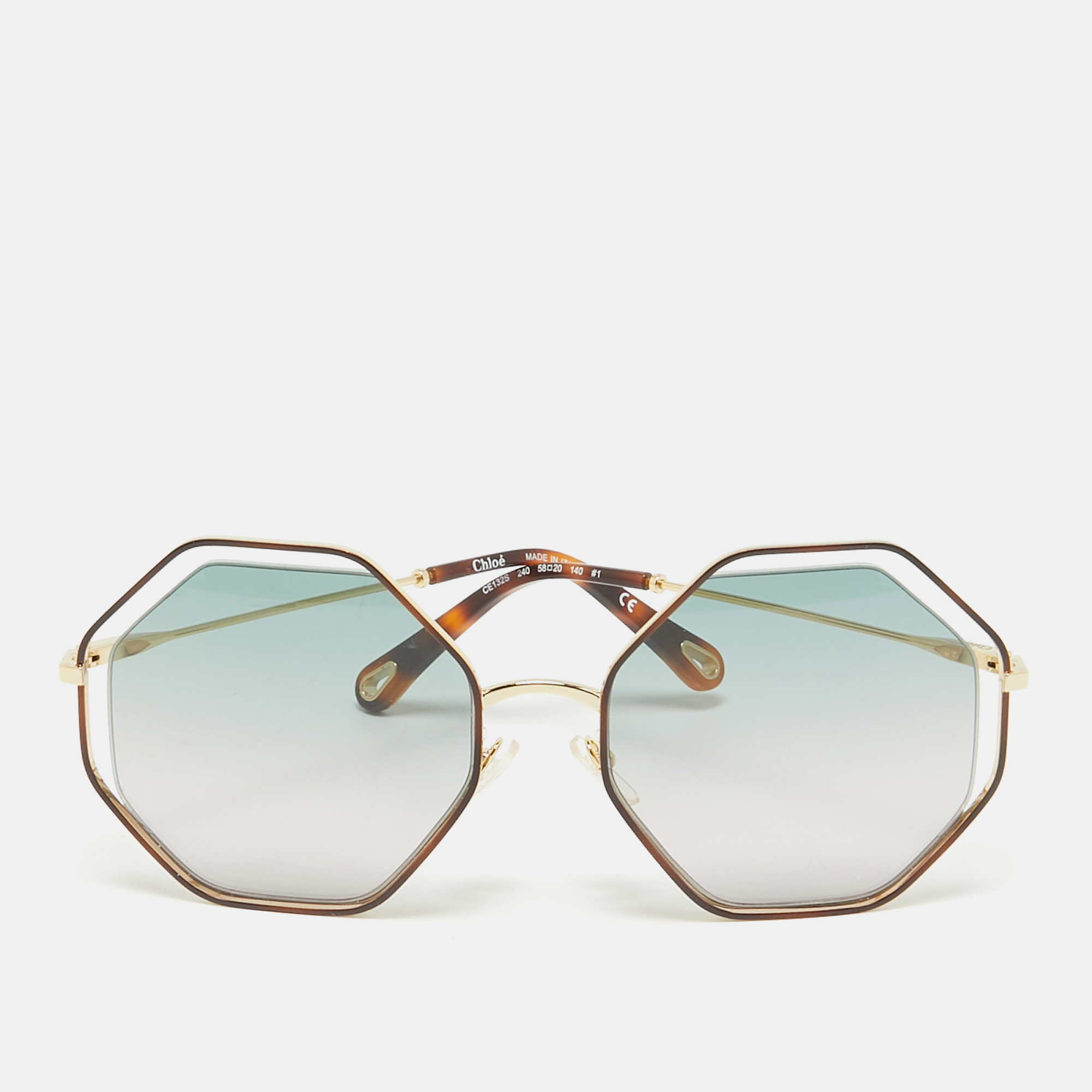 

Chloé Green Gradient CE132S Poppy Geometric Sunglasses