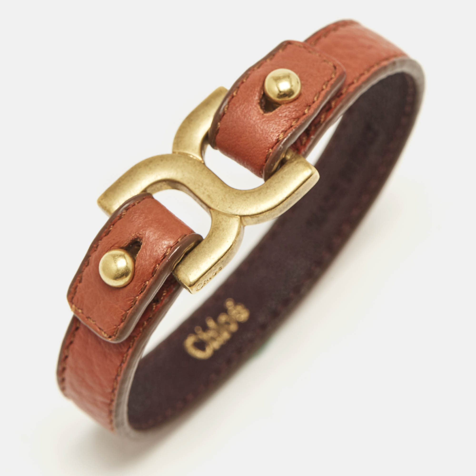 

Chloe Brown Gold Tone Bracelet