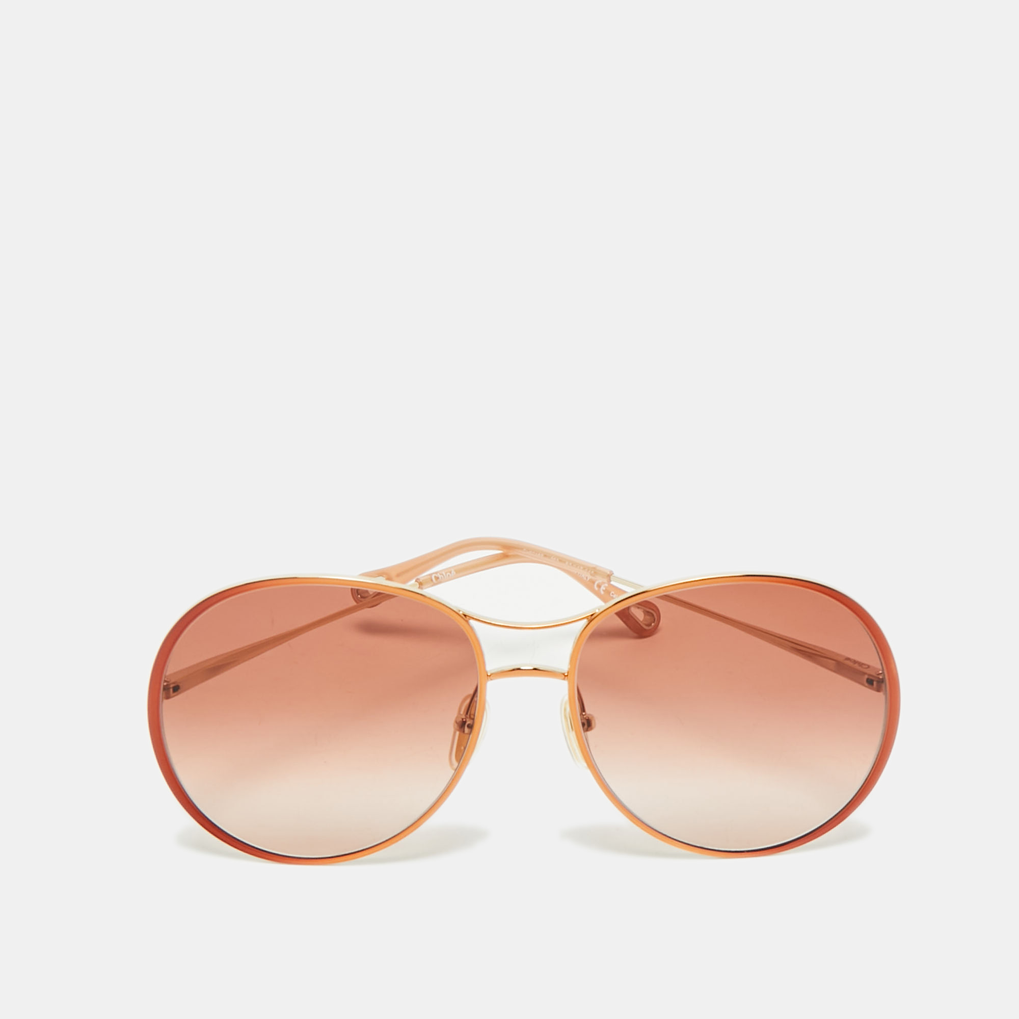 Pre-owned Chloé Brown Gradient Ch0016s Aviator Sunglasses