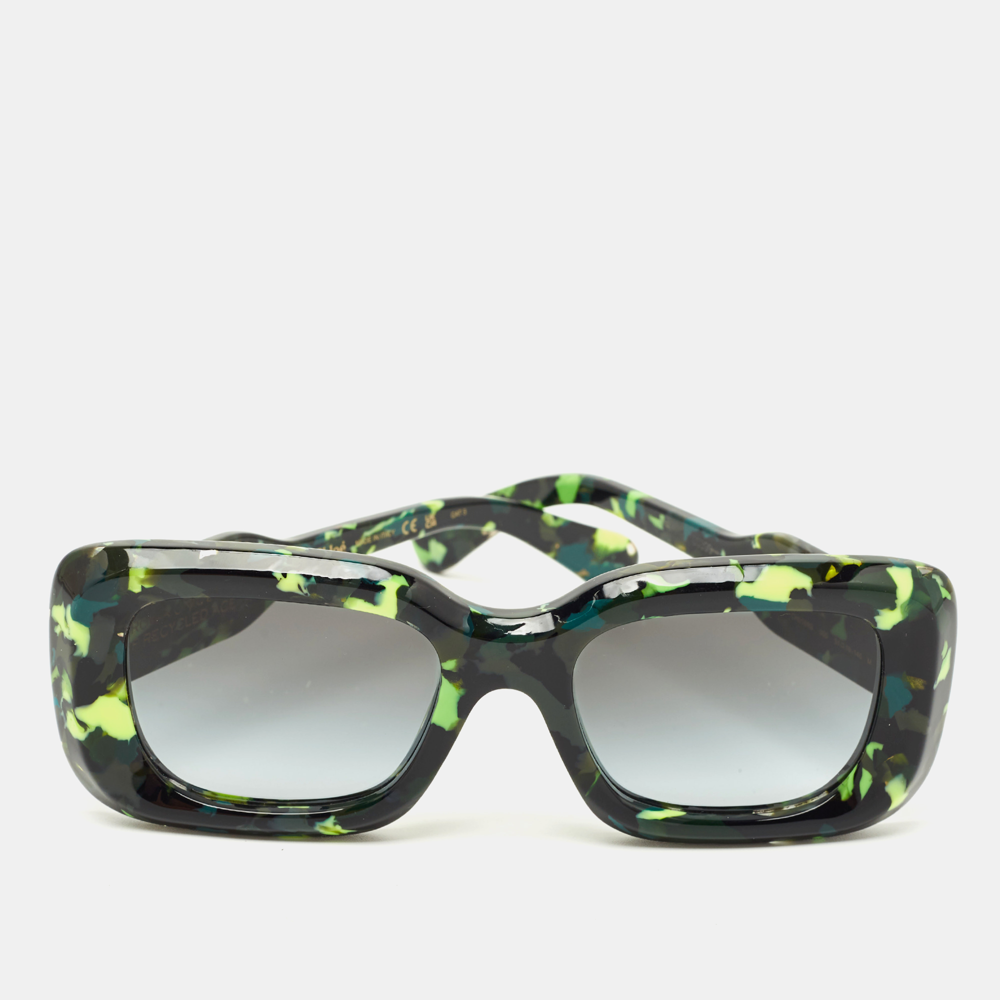 Pre-owned Chloé Green Gradient Ch0188s Gayia Square Sunglasses