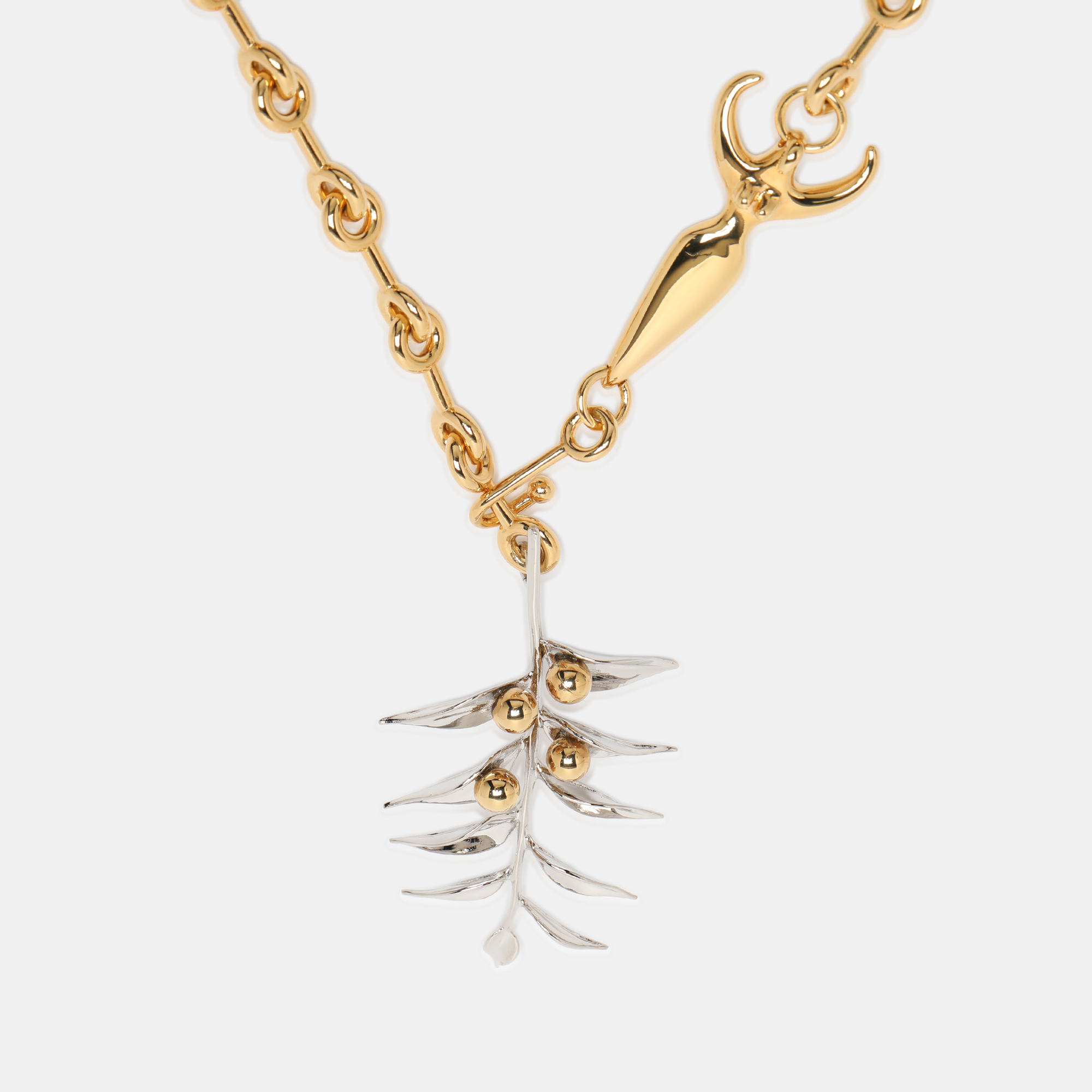 

Chloé Two Tone Metal Chain Necklace, Gold