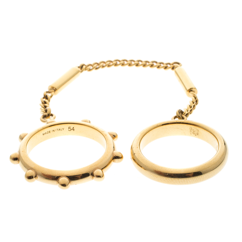 Chloe Two Chain Gold Tone Ring
