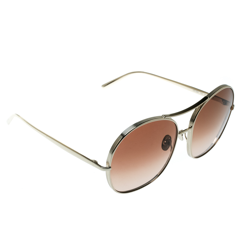 Chloe Gold/Brown Brown Gradient CE128S Round Sunglasses