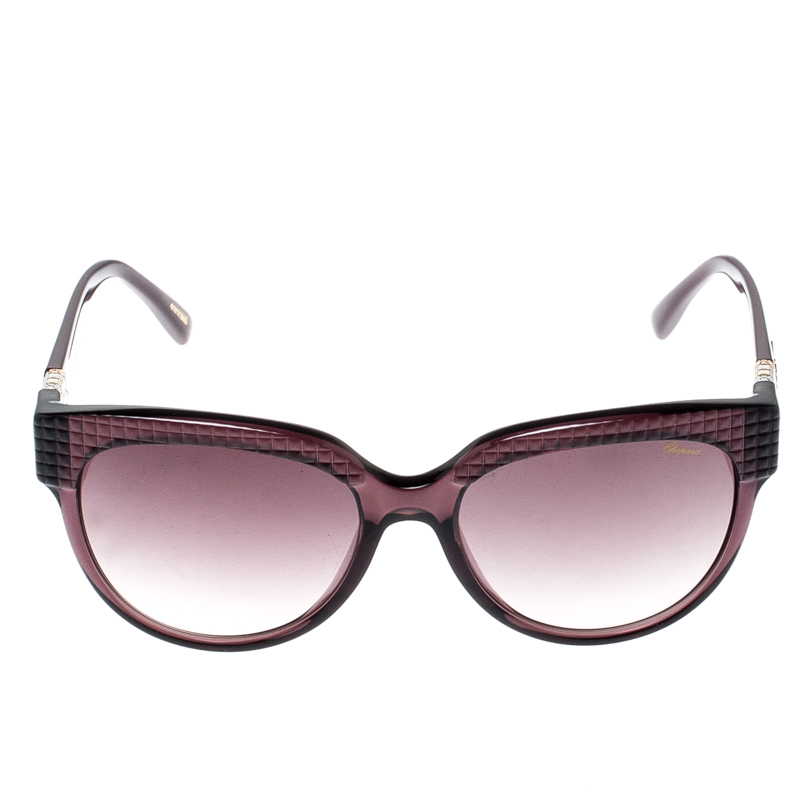 

Chopard Purple/Purple Gradient SCH234S Ice Cube Cat Eye Sunglasses