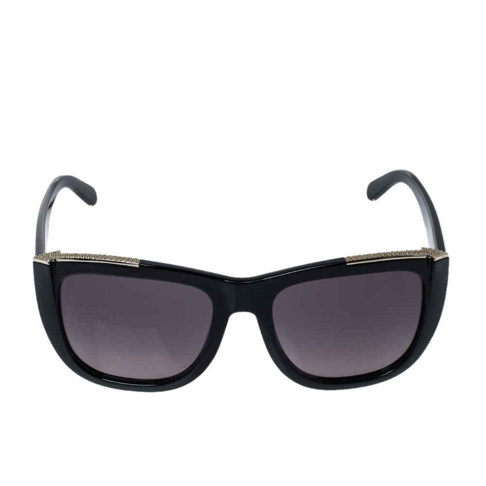 

Chloé Black & Crystal Embellished / Dark Grey Gradient CE659SR Square Sunglasses